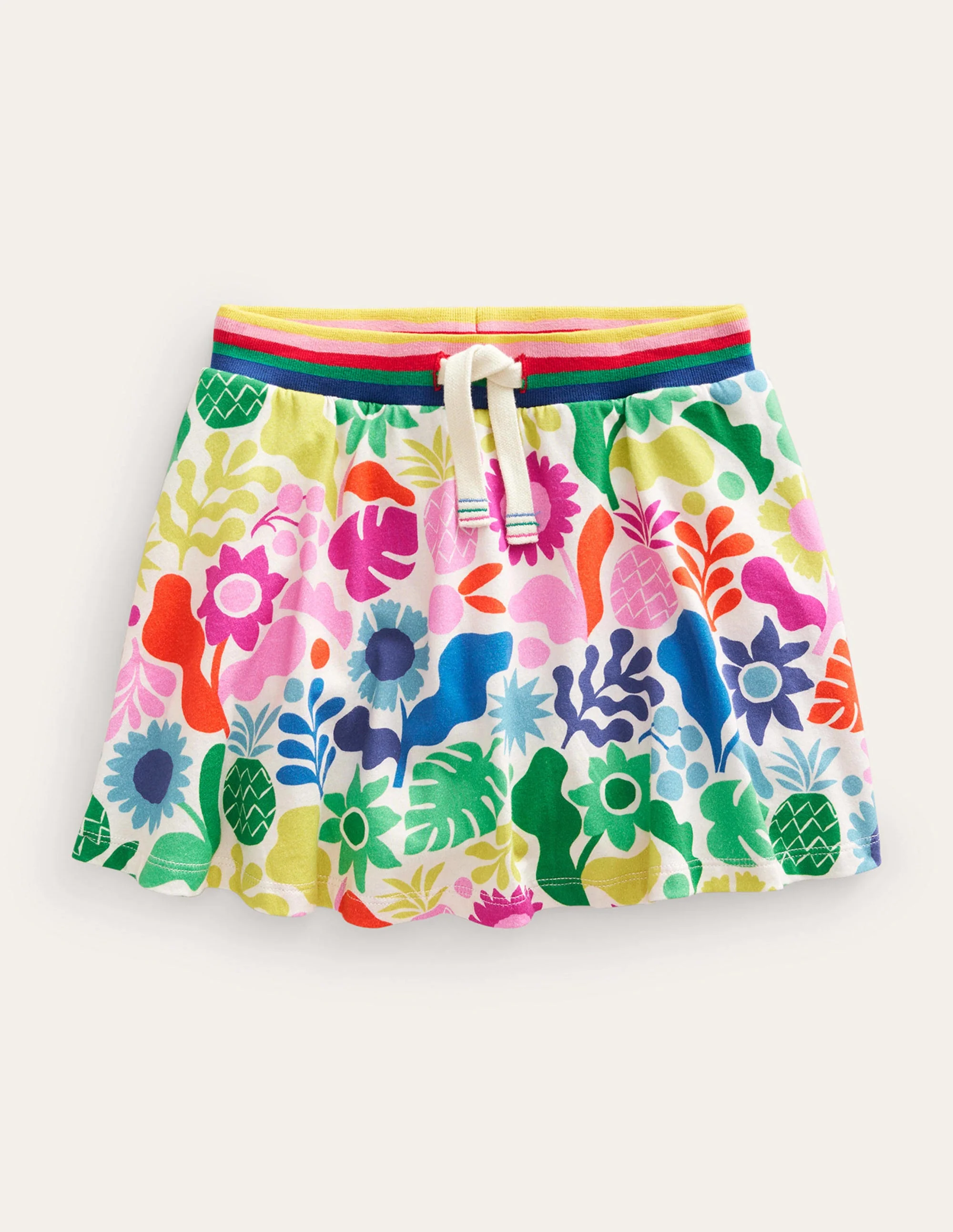 Gemusterter Jersey-Skort-Bunt, Urlaubs-Blumenmuster