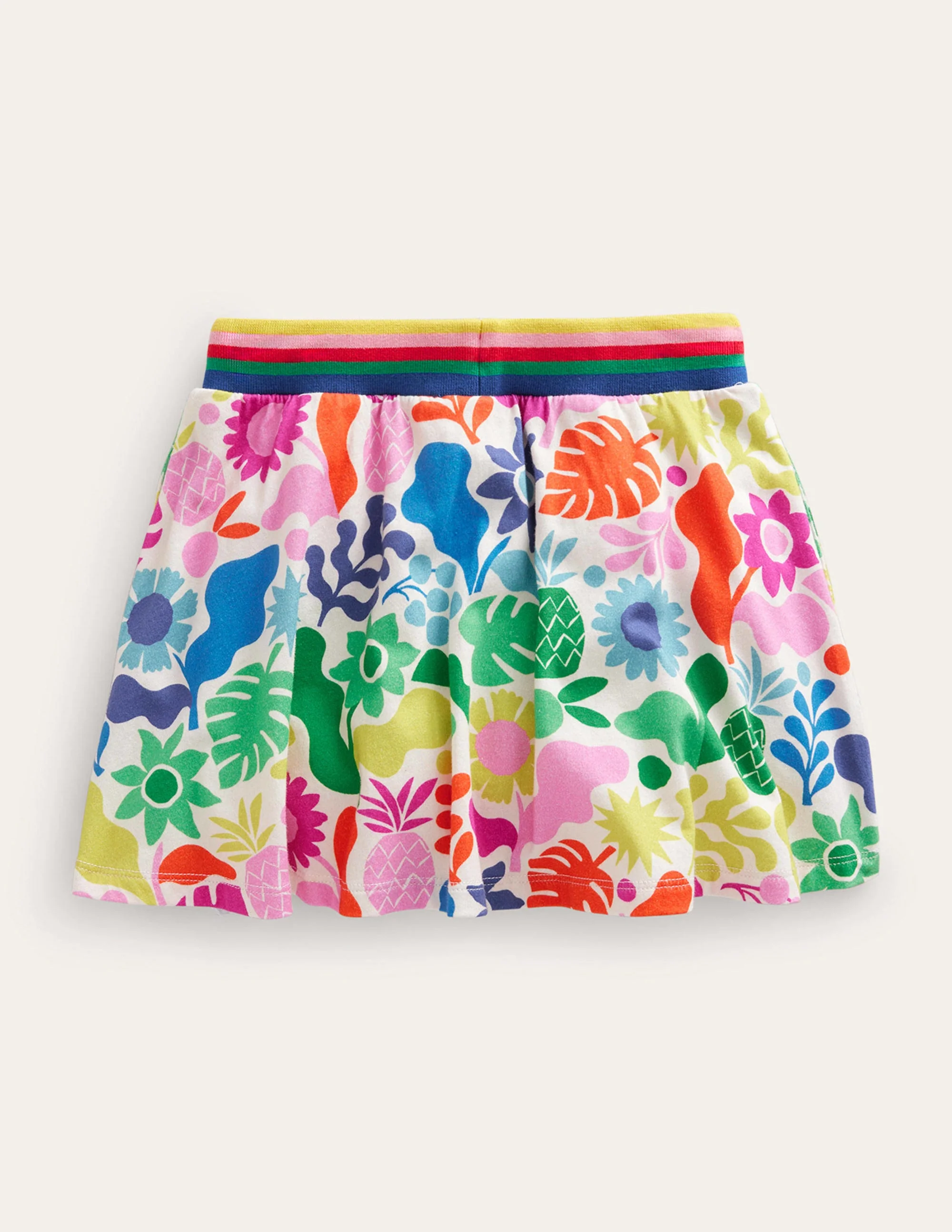 Gemusterter Jersey-Skort-Bunt, Urlaubs-Blumenmuster - Image 2