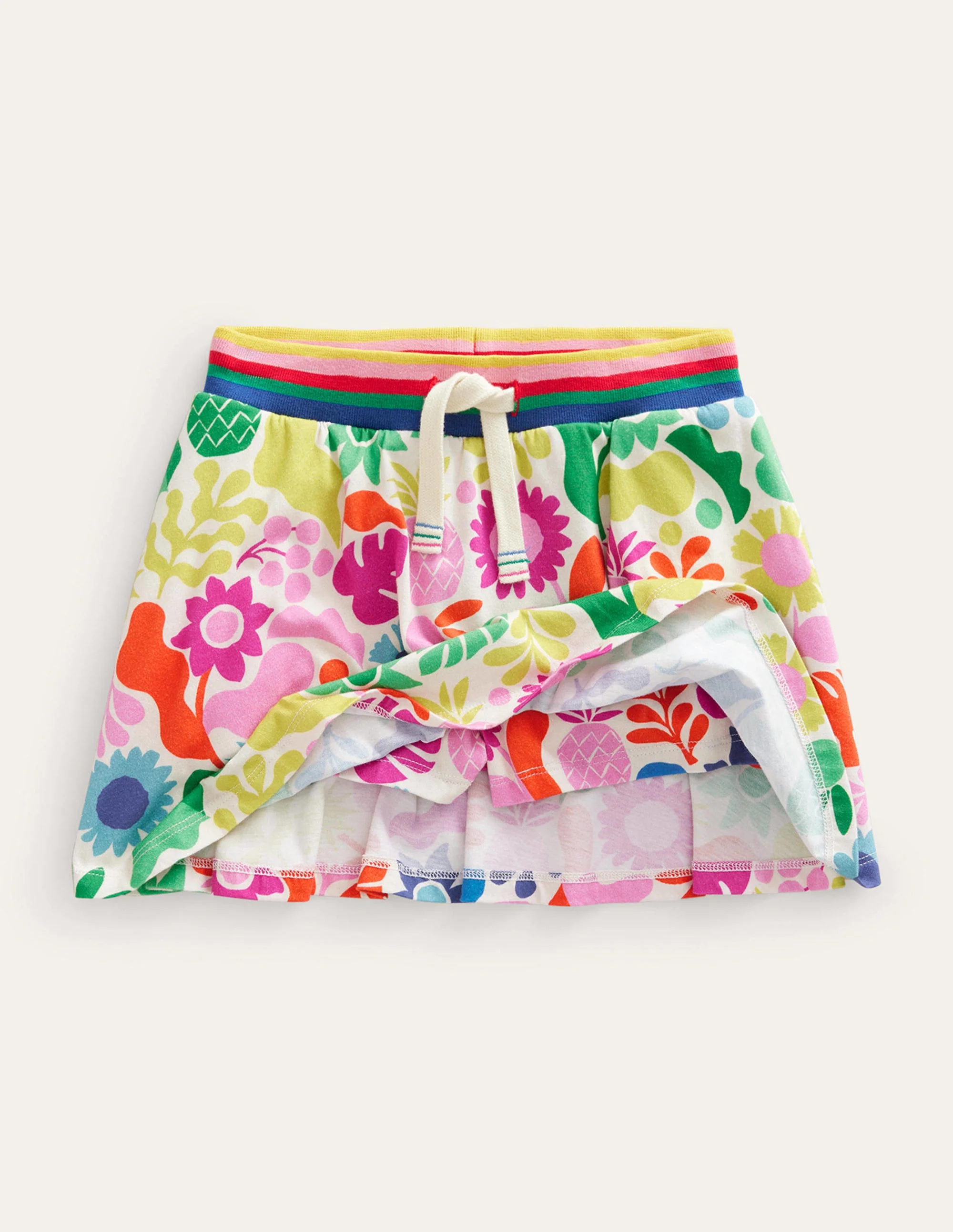 Gemusterter Jersey-Skort-Bunt, Urlaubs-Blumenmuster - Image 4