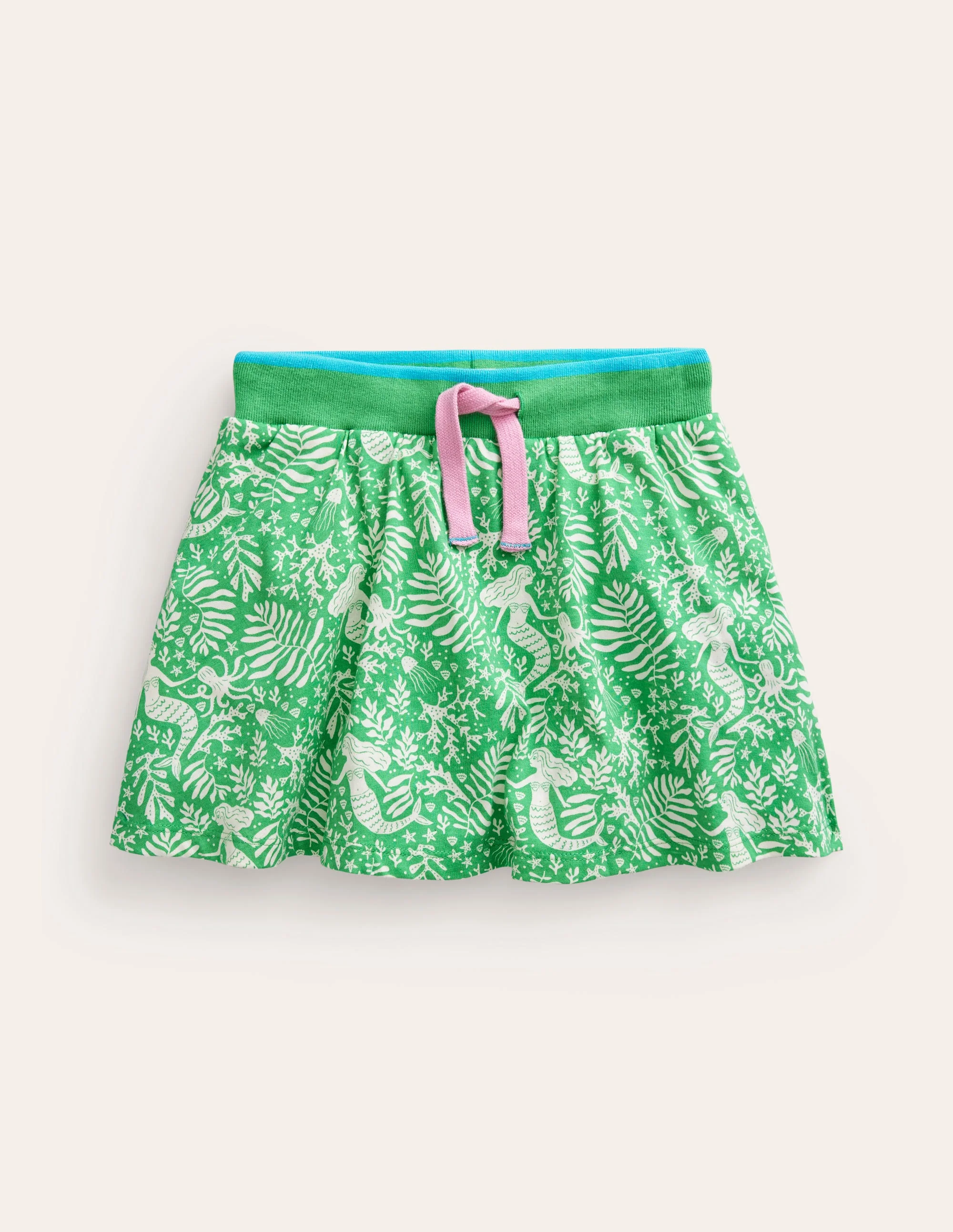 Gemusterter Jersey-Skort-Erbsengrün Meerjungfrauen