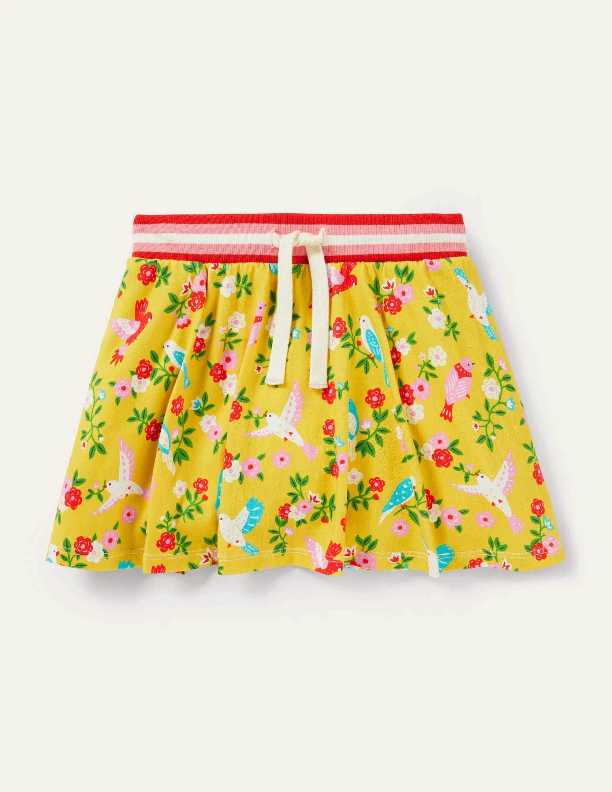 Gemusterter Jersey-Skort-Maisgelb, Papageien