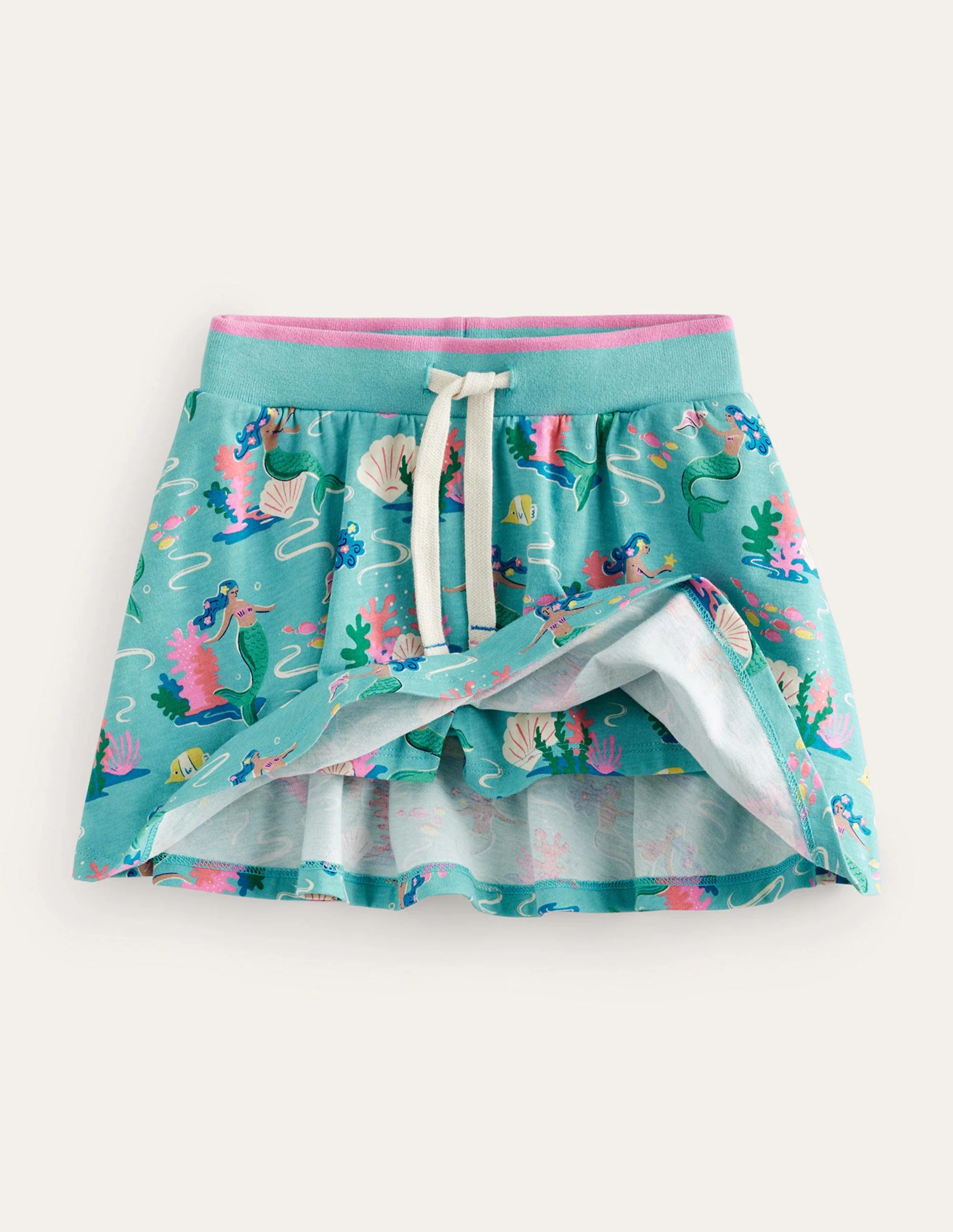 Gemusterter Jersey-Skort-Meerblau, Meerjungfrauen - Image 4