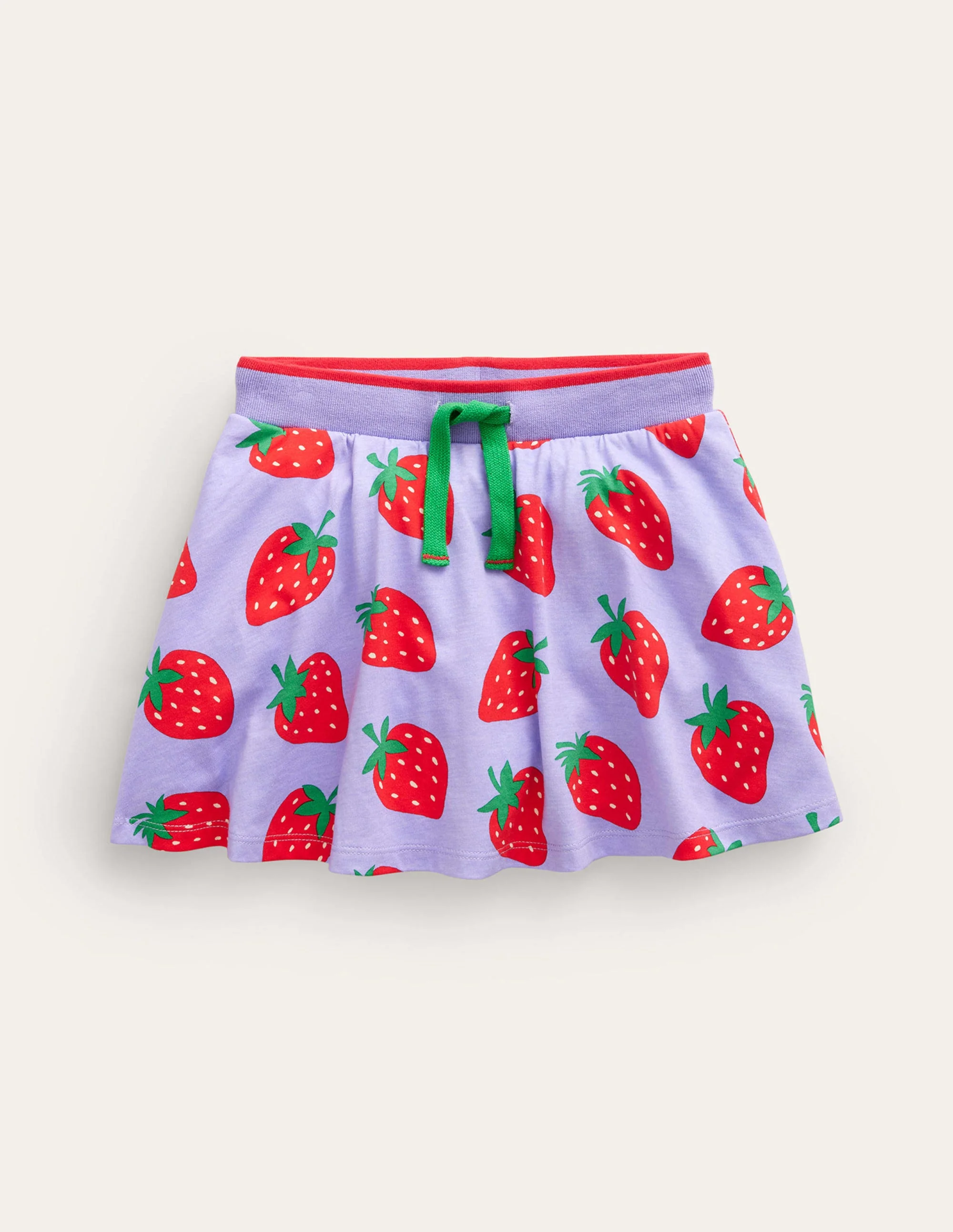 Gemusterter Jersey-Skort-Parma-Violett Erdbeeren