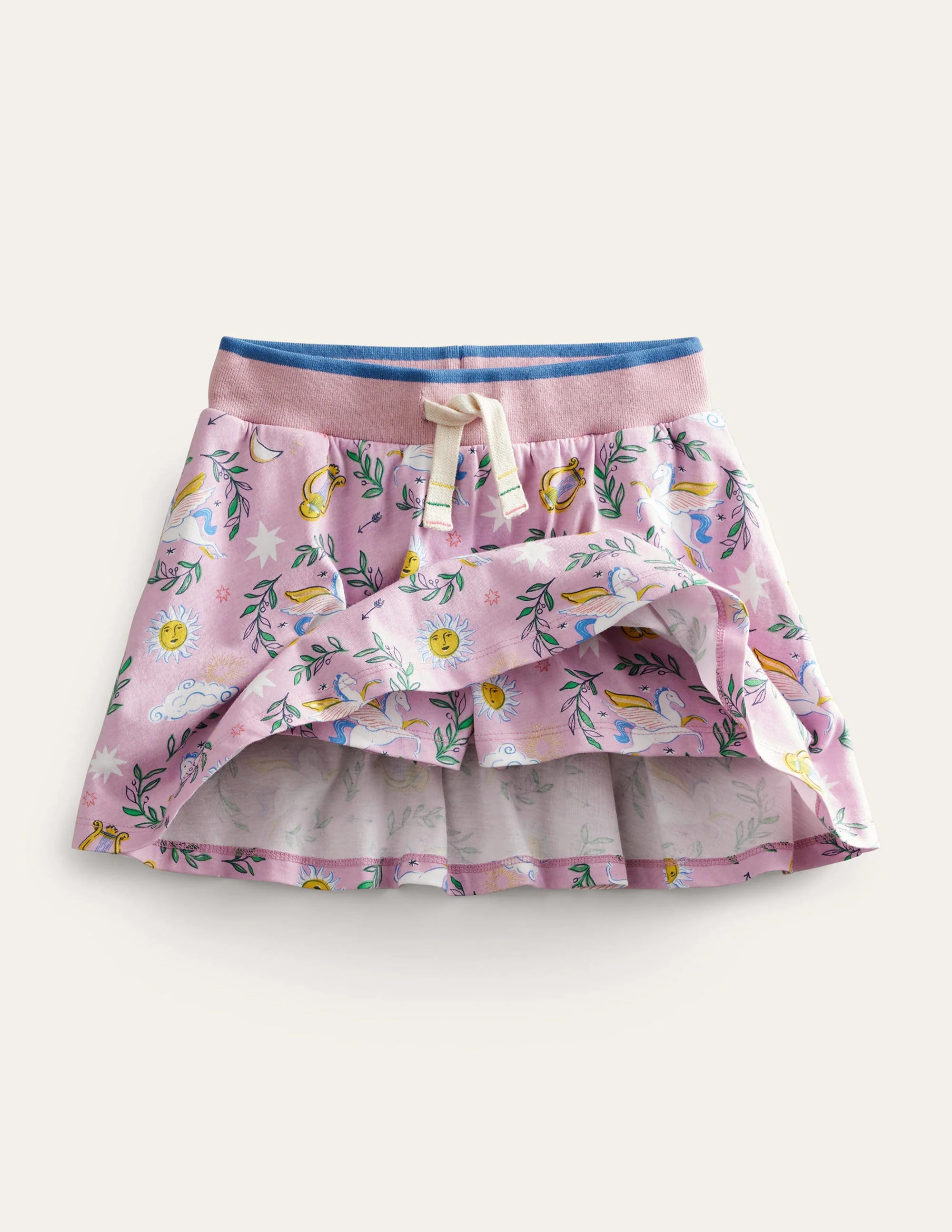 Gemusterter Jersey-Skort-Pastell-Orchideenrosa/Metallic - Image 4