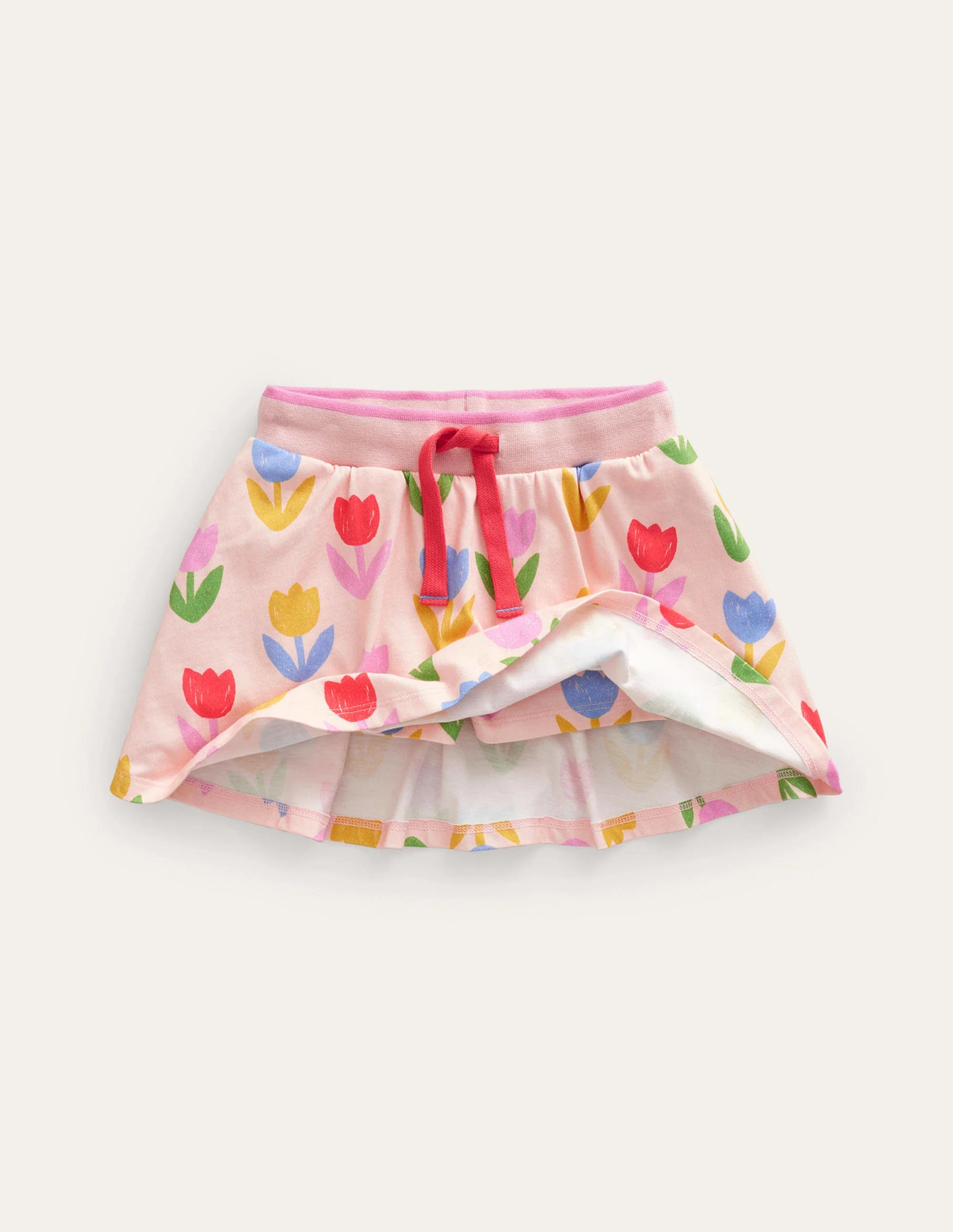 Gemusterter Jersey-Skort-Provence Altrosa Tulpen - Image 4