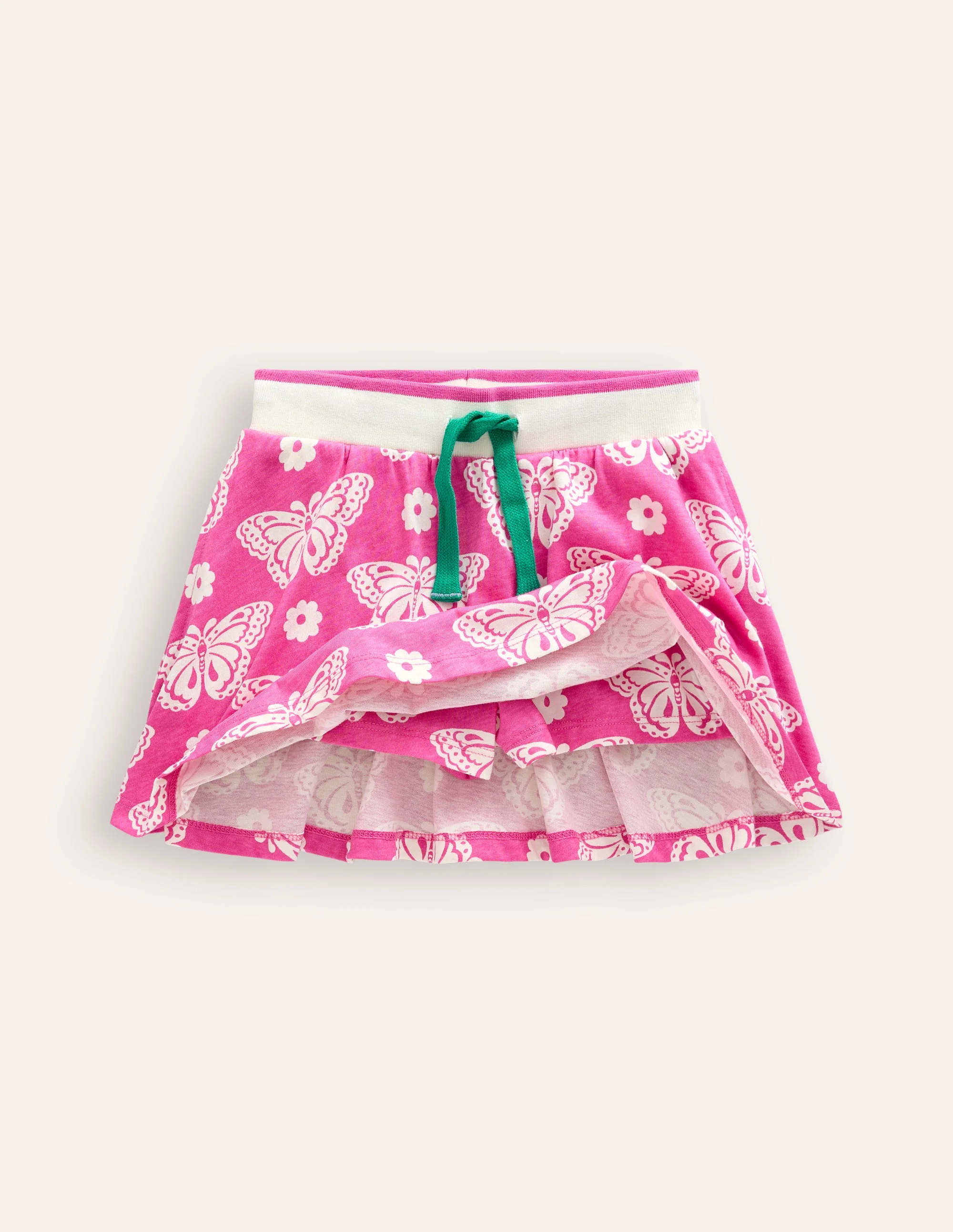 Gemusterter Jersey-Skort-Rosa Schmetterlingsmuster - Image 4