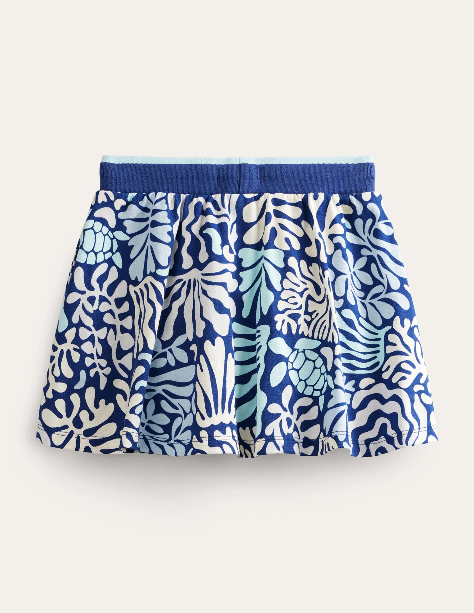 Gemusterter Jersey-Skort-Segelblau, Korallenriff - Image 2
