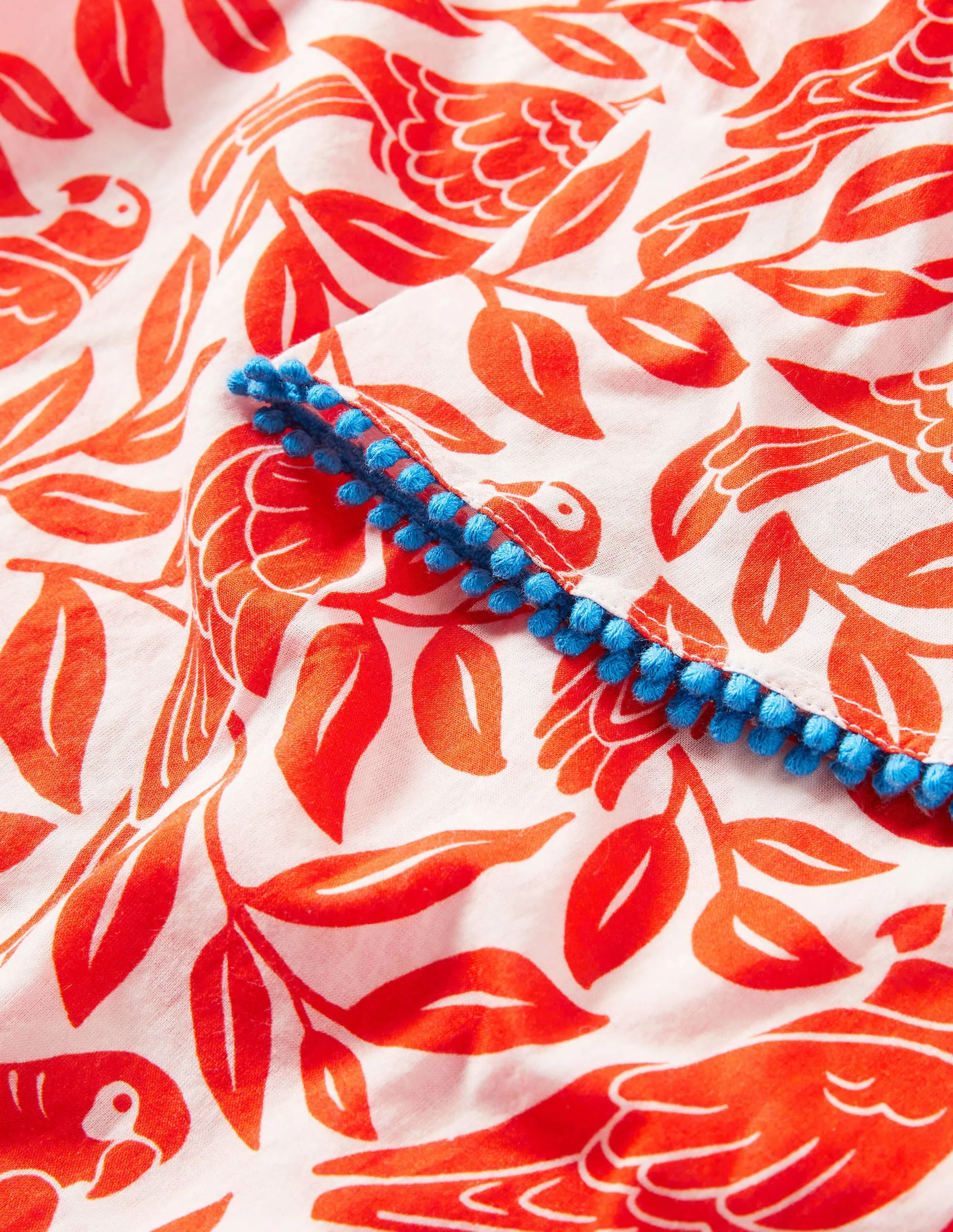 Gemusterter Smok-Kaftan-Wassermelonenrot, Papagei - Image 3