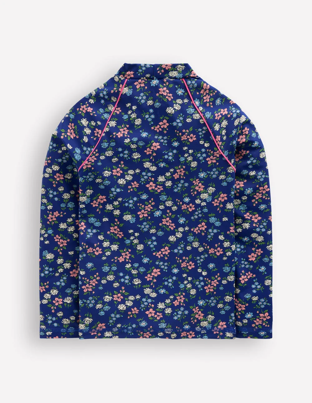 Gemustertes Badeshirt mit Sonnenschutz-Saphirblau Wiese Blumenmuster - Image 2