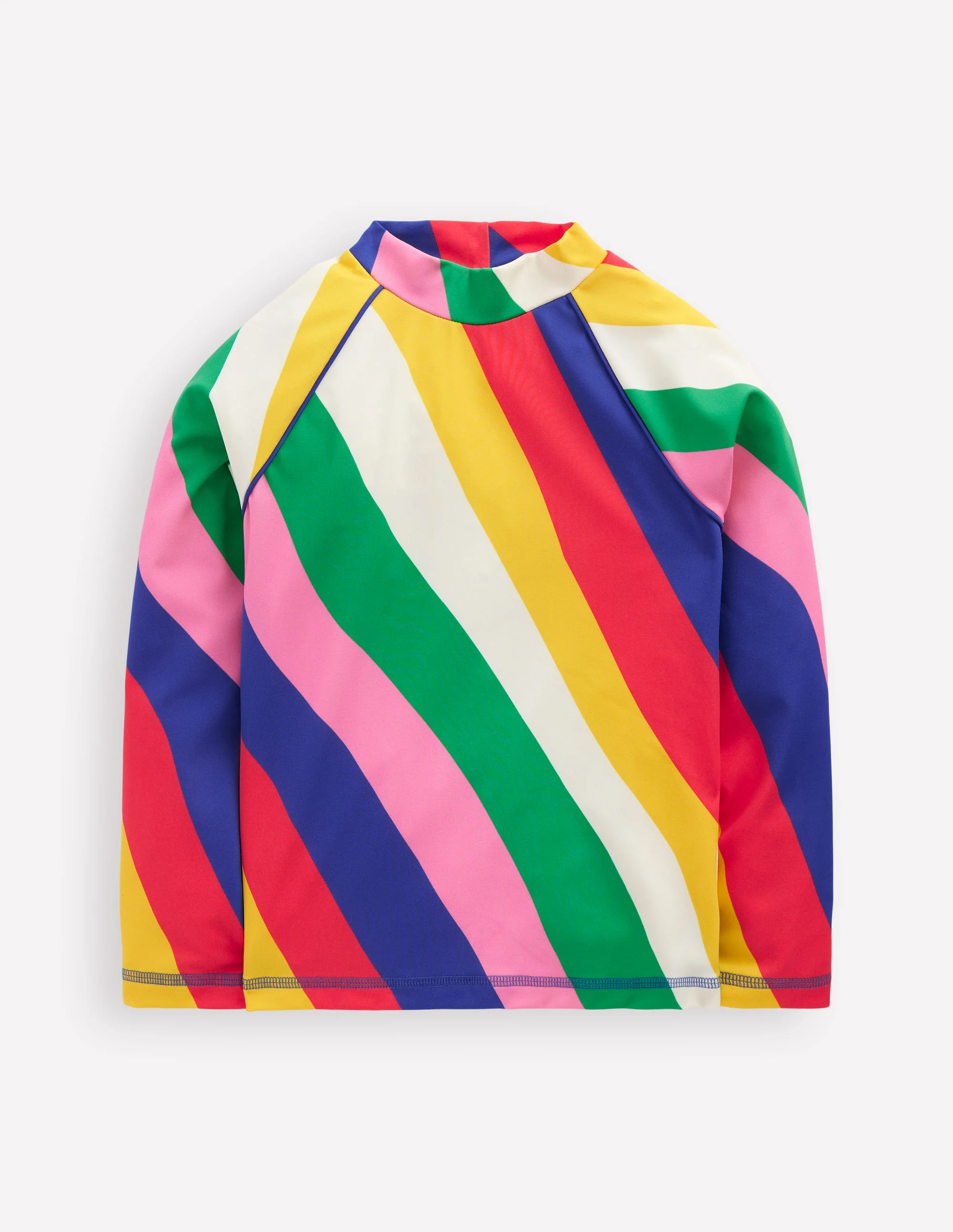 Gemustertes Badeshirt mit UV-Schutz-Bunt Regenbogen Swirl-Motiv