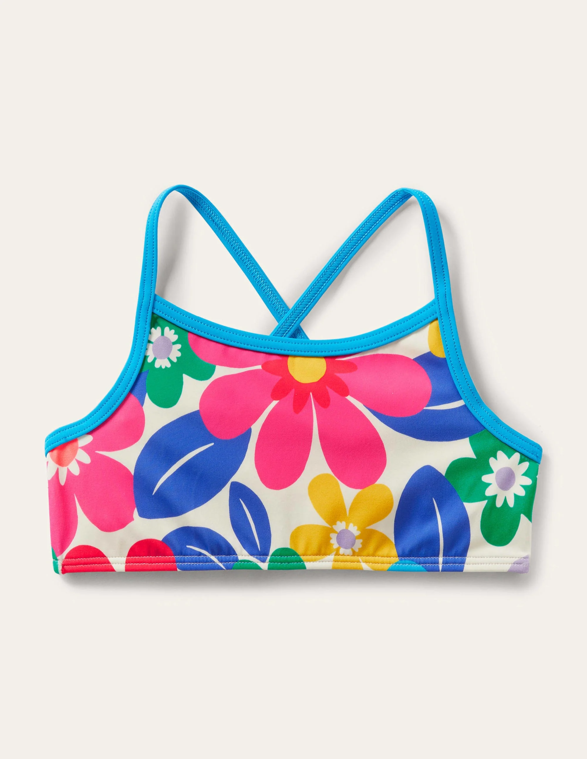 Gemustertes Bikini-Oberteil-Bunt, Große Blumen