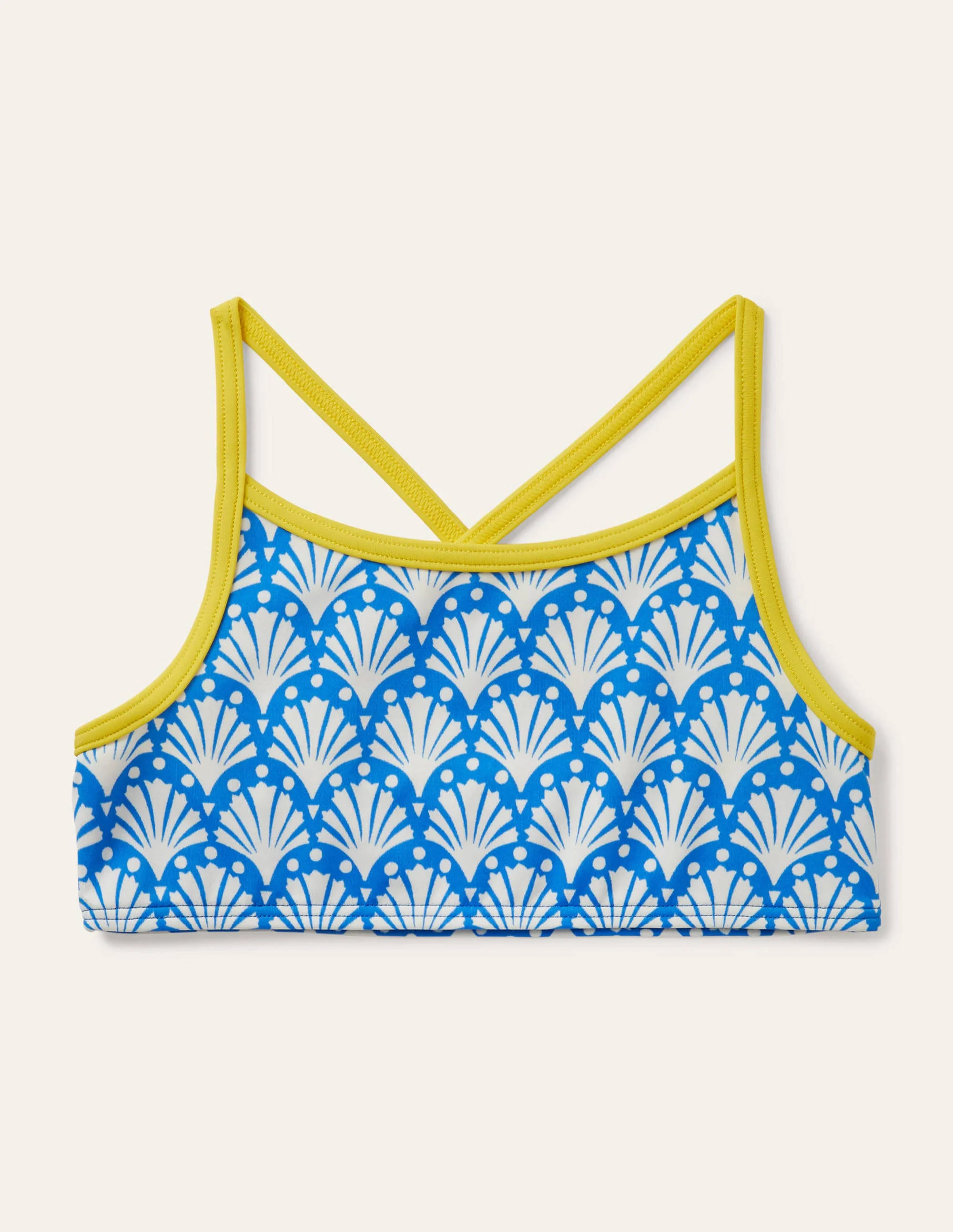 Gemustertes Bikini-Oberteil-Poolblau, Geometrisches Korallenmuster