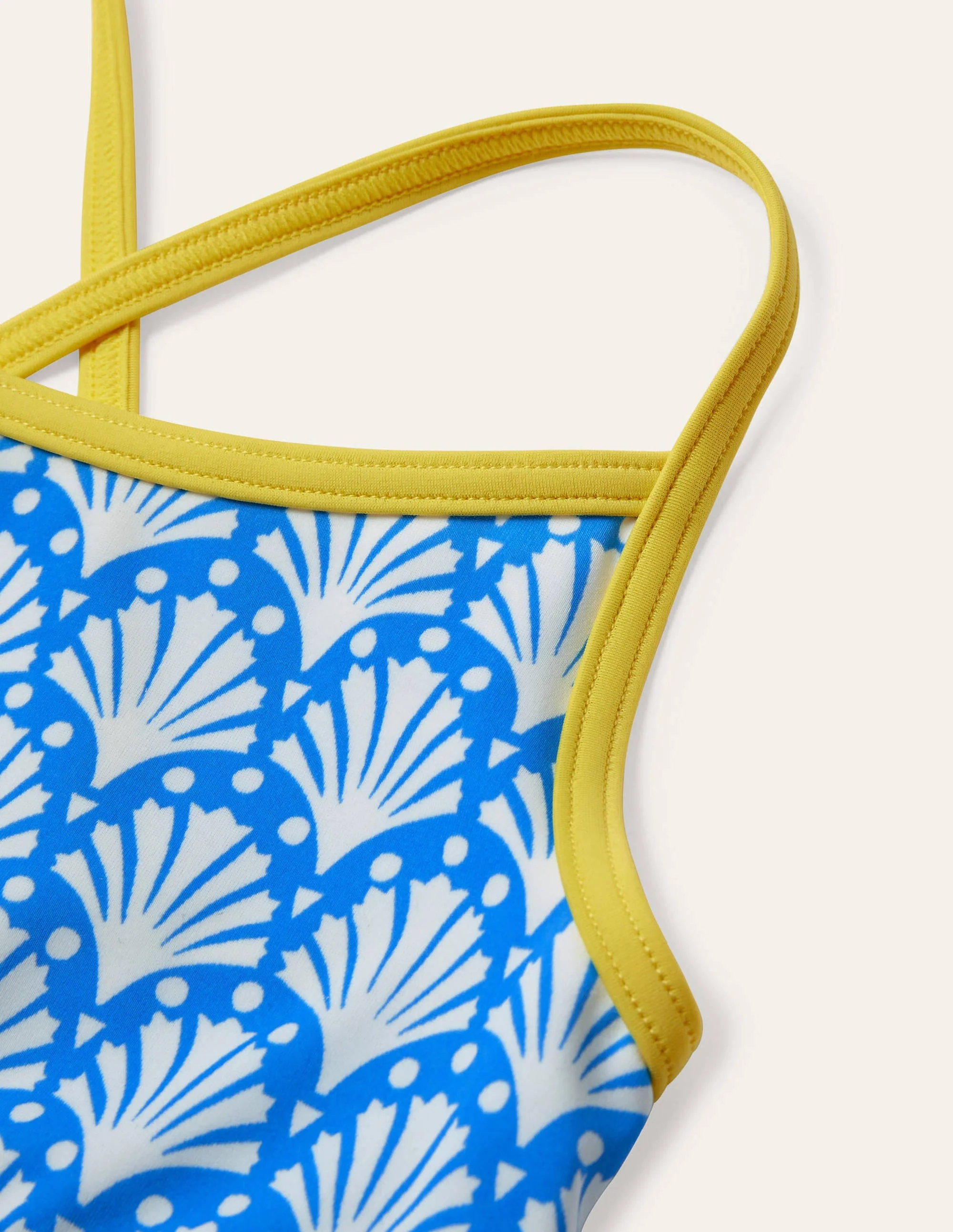 Gemustertes Bikini-Oberteil-Poolblau, Geometrisches Korallenmuster - Image 3