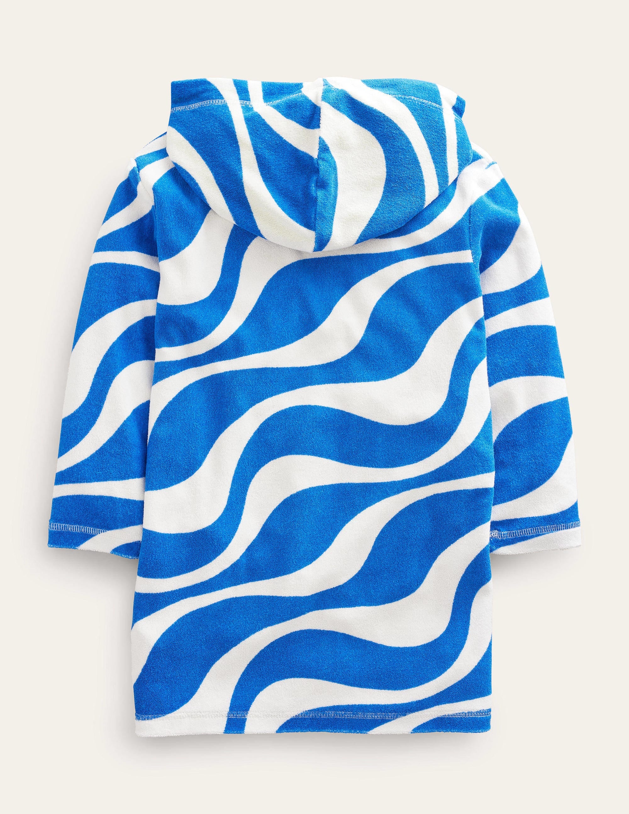 Gemustertes Frottee-Strandkleid-Blau, Wellen - Image 2