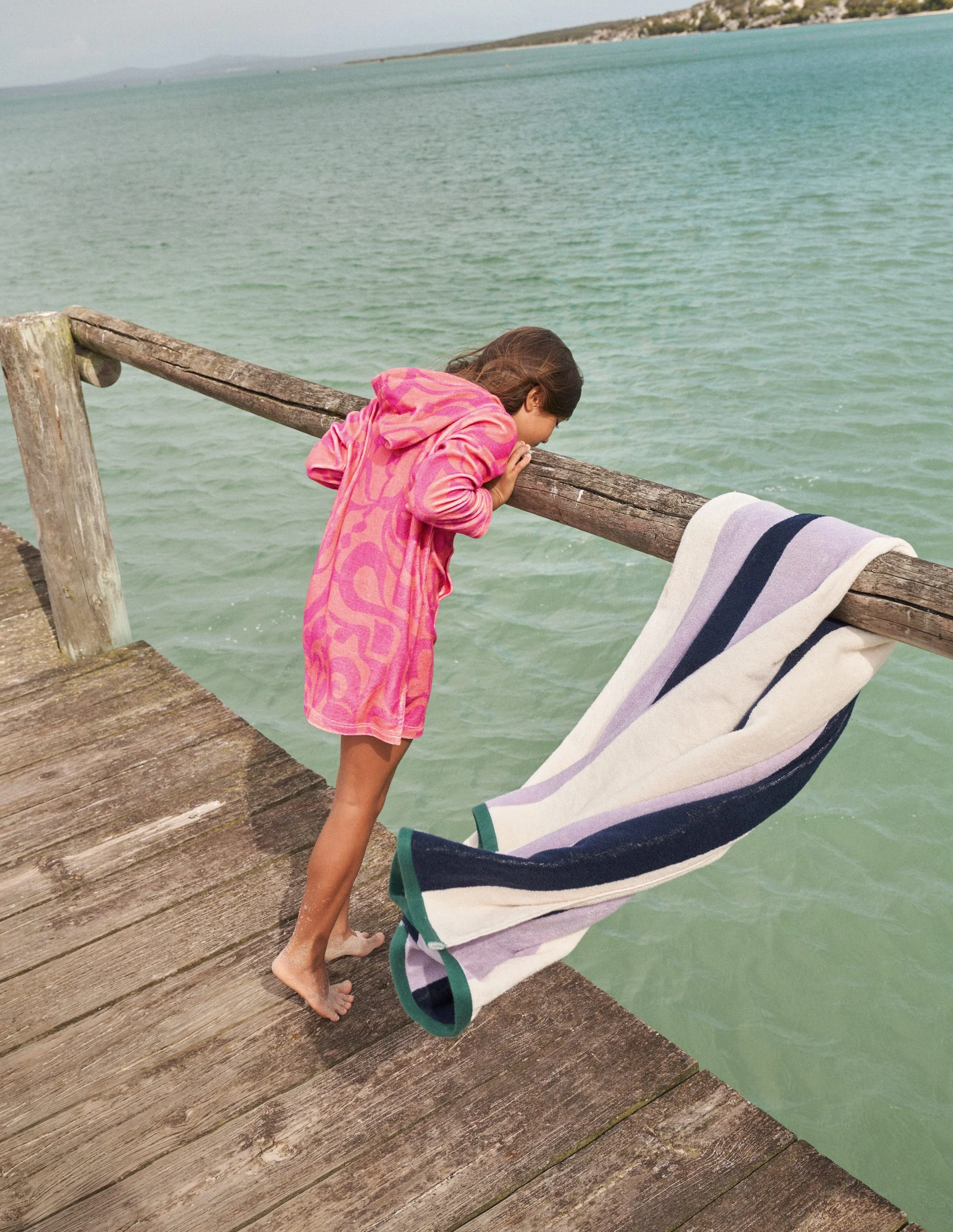 Gemustertes Frottee-Strandkleid-Pfirsichbowle - Image 4