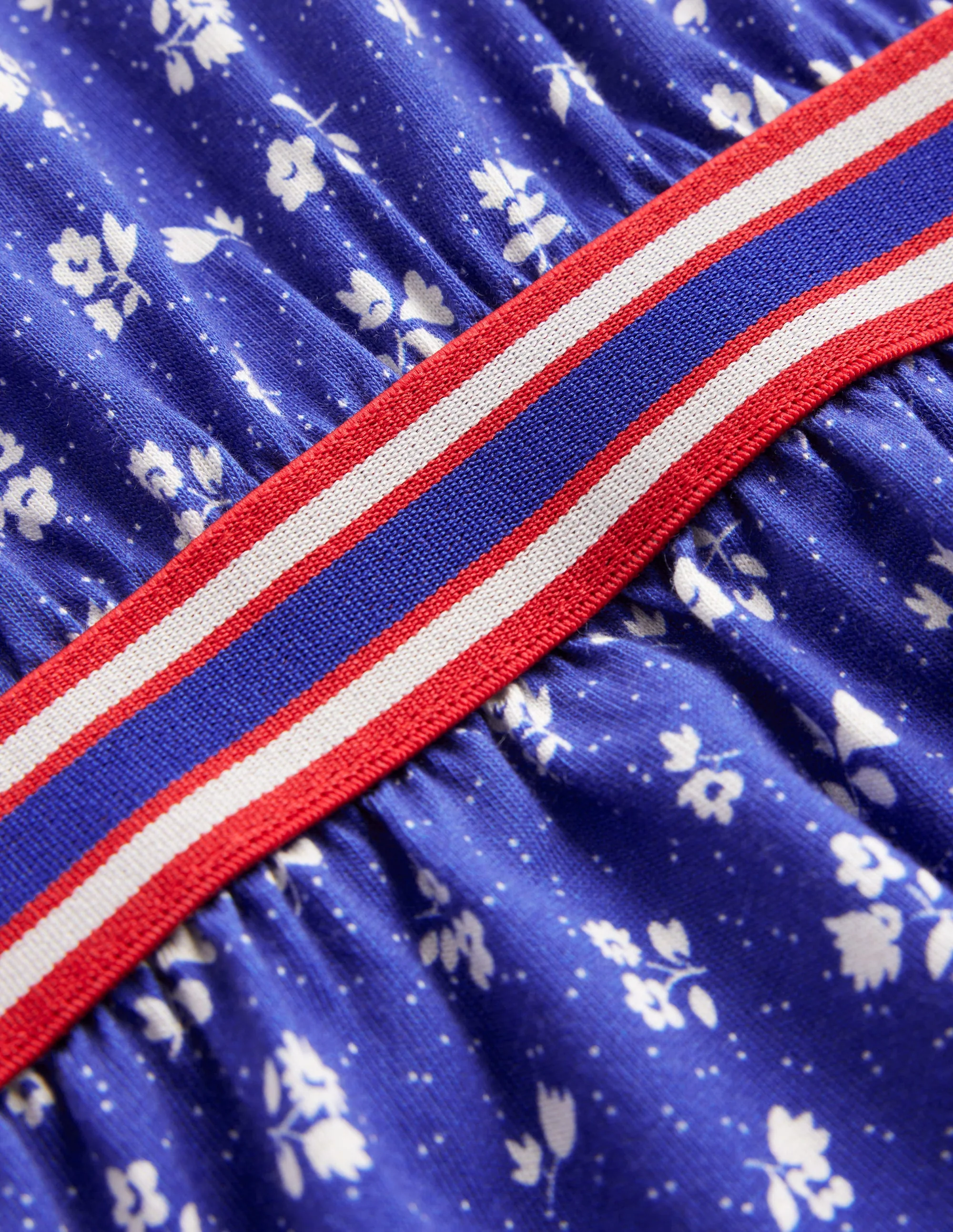 Gemustertes Kleid mit Blousonärmeln-Schuluniform-Marineblau Frühling - Image 3