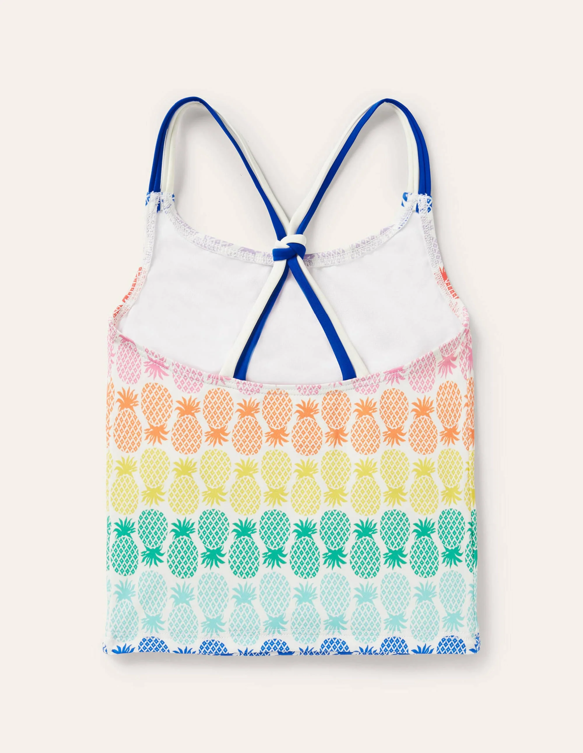 Gemustertes Tankini-Oberteil-Bunt, Geometrisches Ananasmuster in Regenbogenfarben - Image 2
