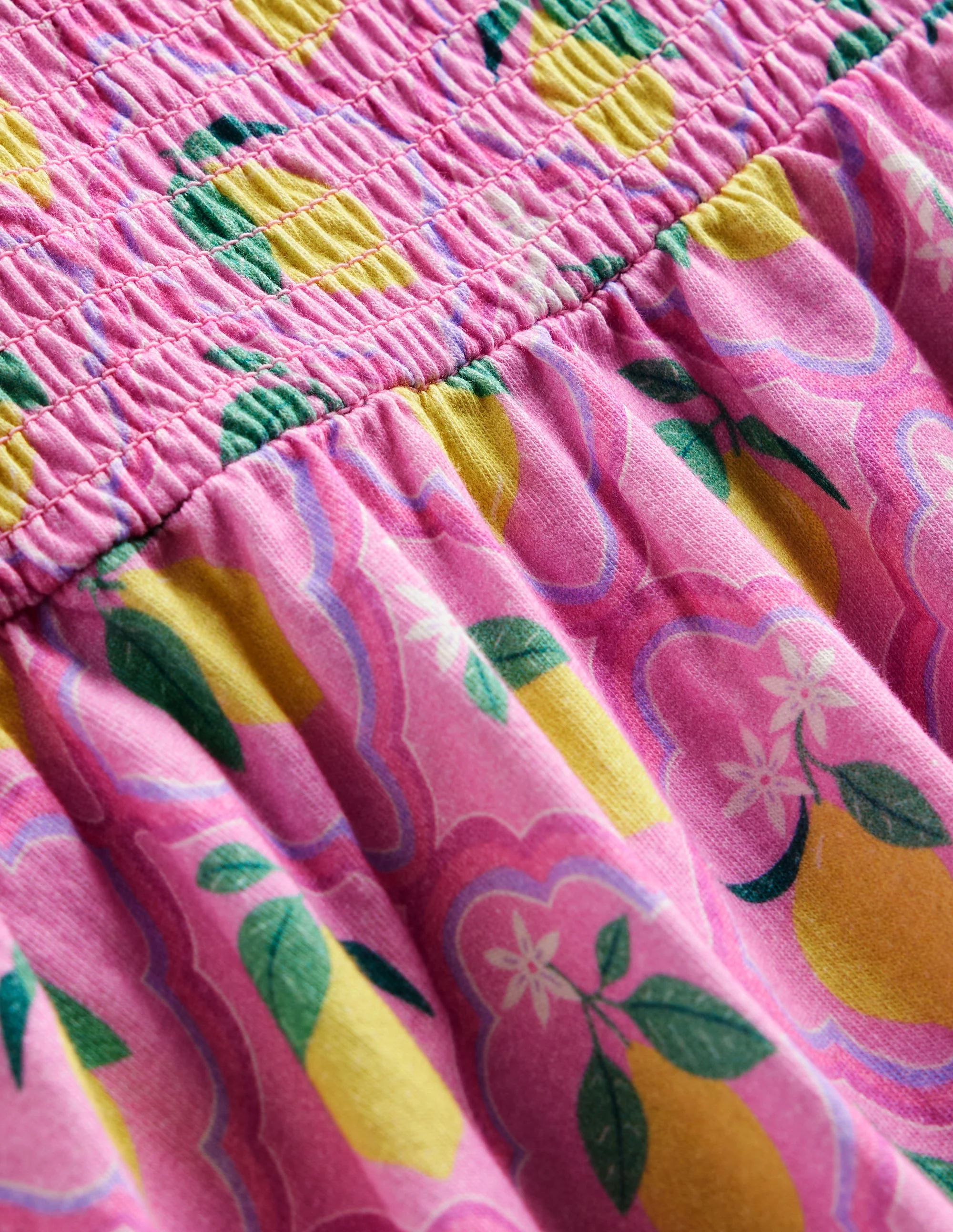 Gerafftes Jerseykleid-Pink Zitronenhain - Image 3