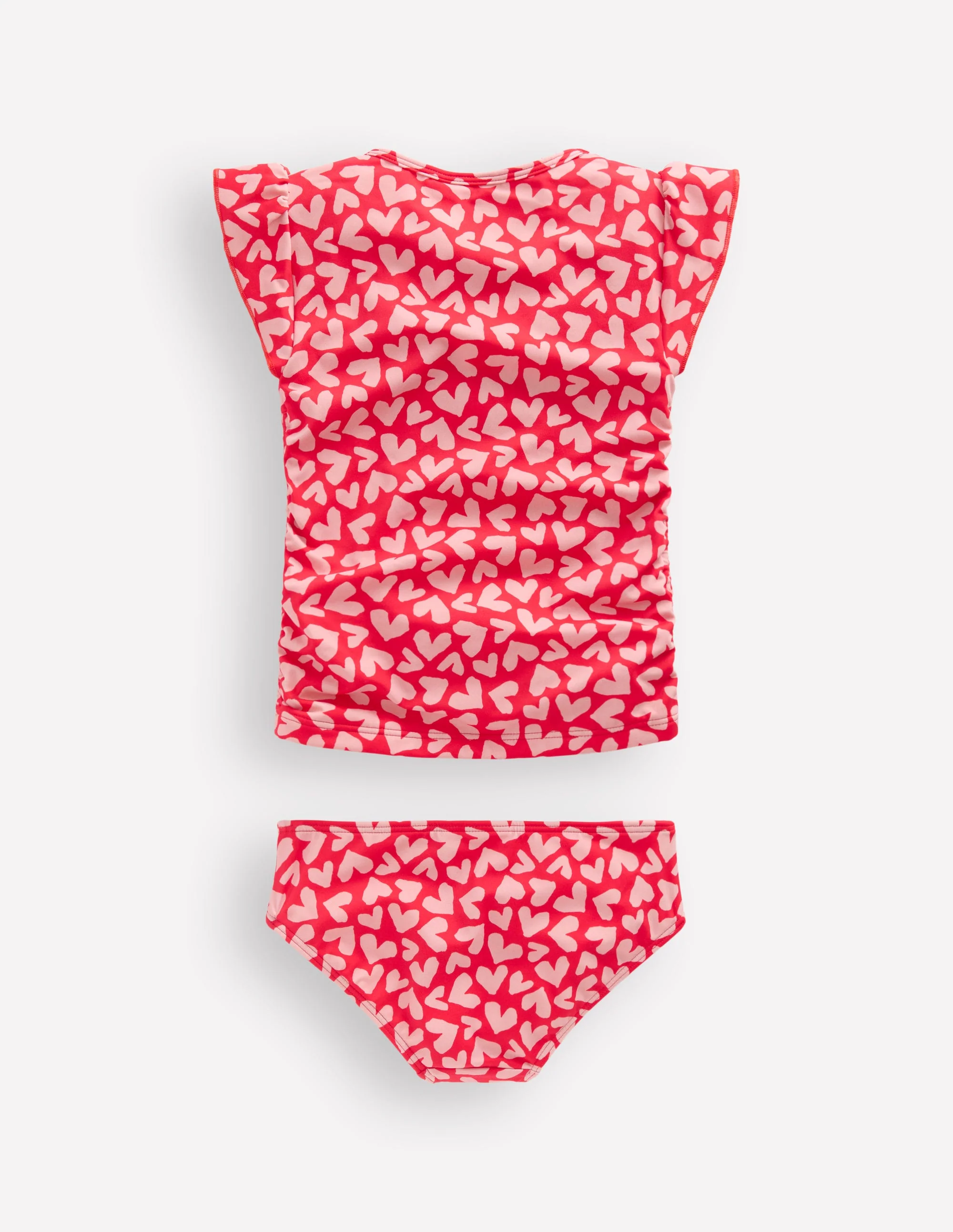 Gerafftes Tankini-Set-Rockabilly-Rot Herz-Collage - Image 2