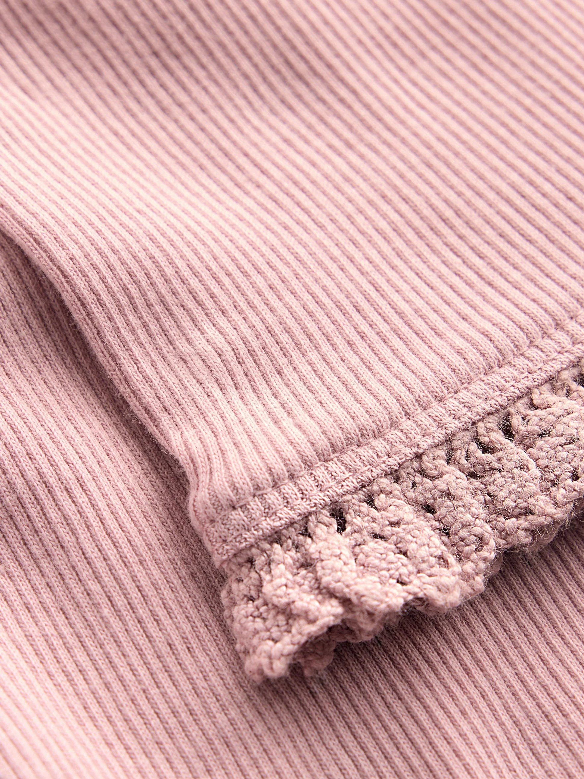 Gerippte Baumwoll-Leggings-Vintage-Rosa - Image 3