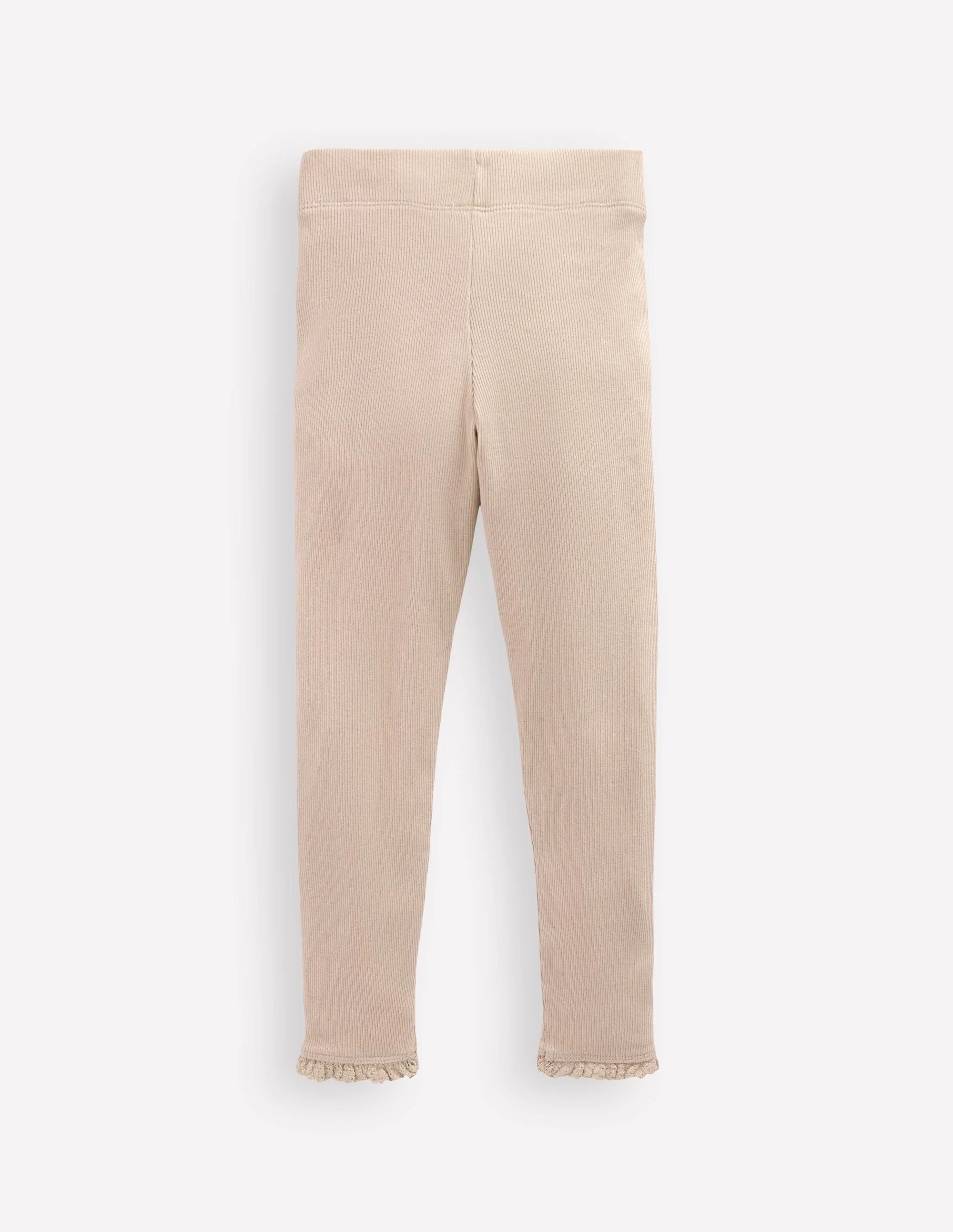 Gerippte Leggings-Beige Meliert - Image 2