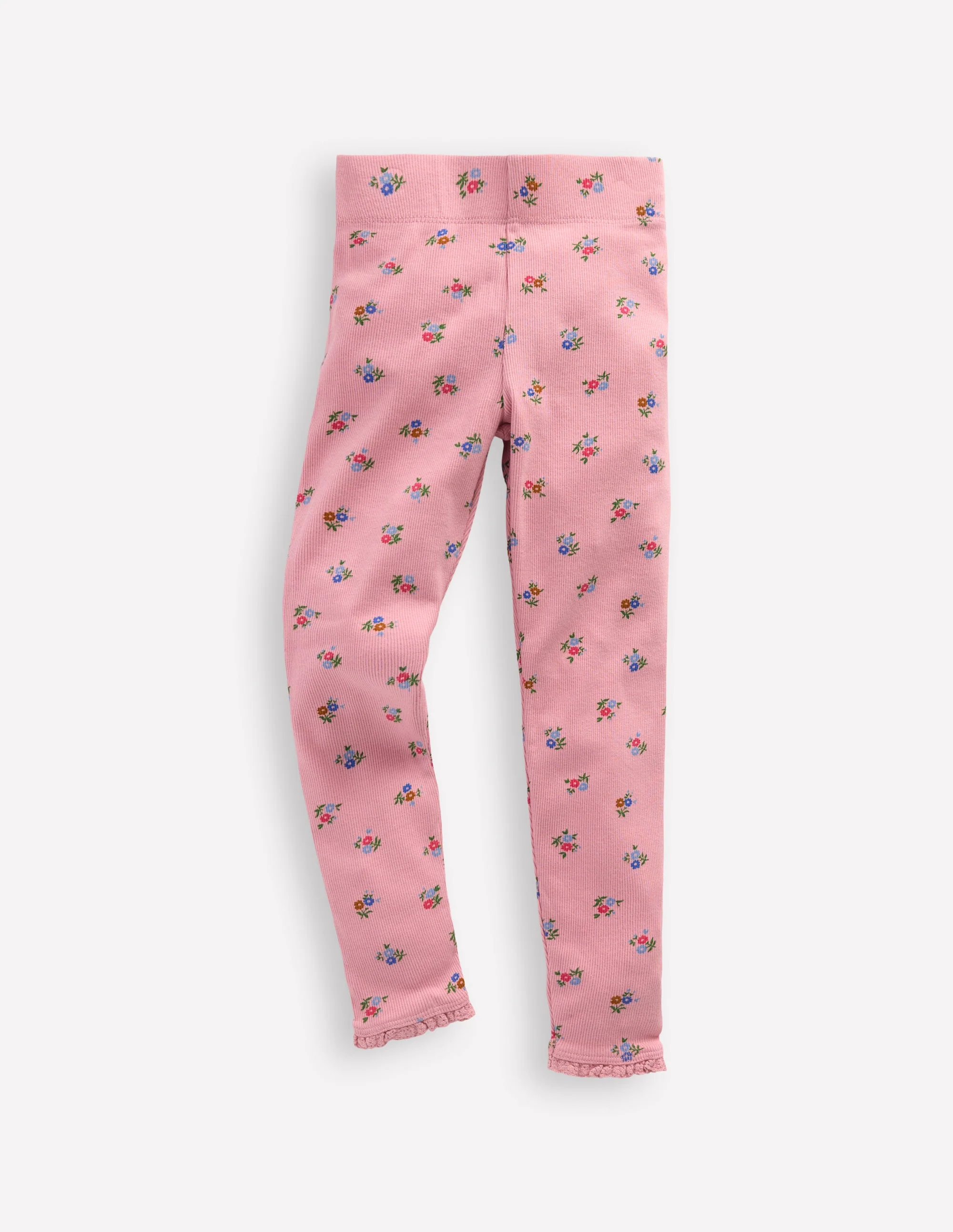Gerippte Leggings-Kreiderosa Gänseblümchen