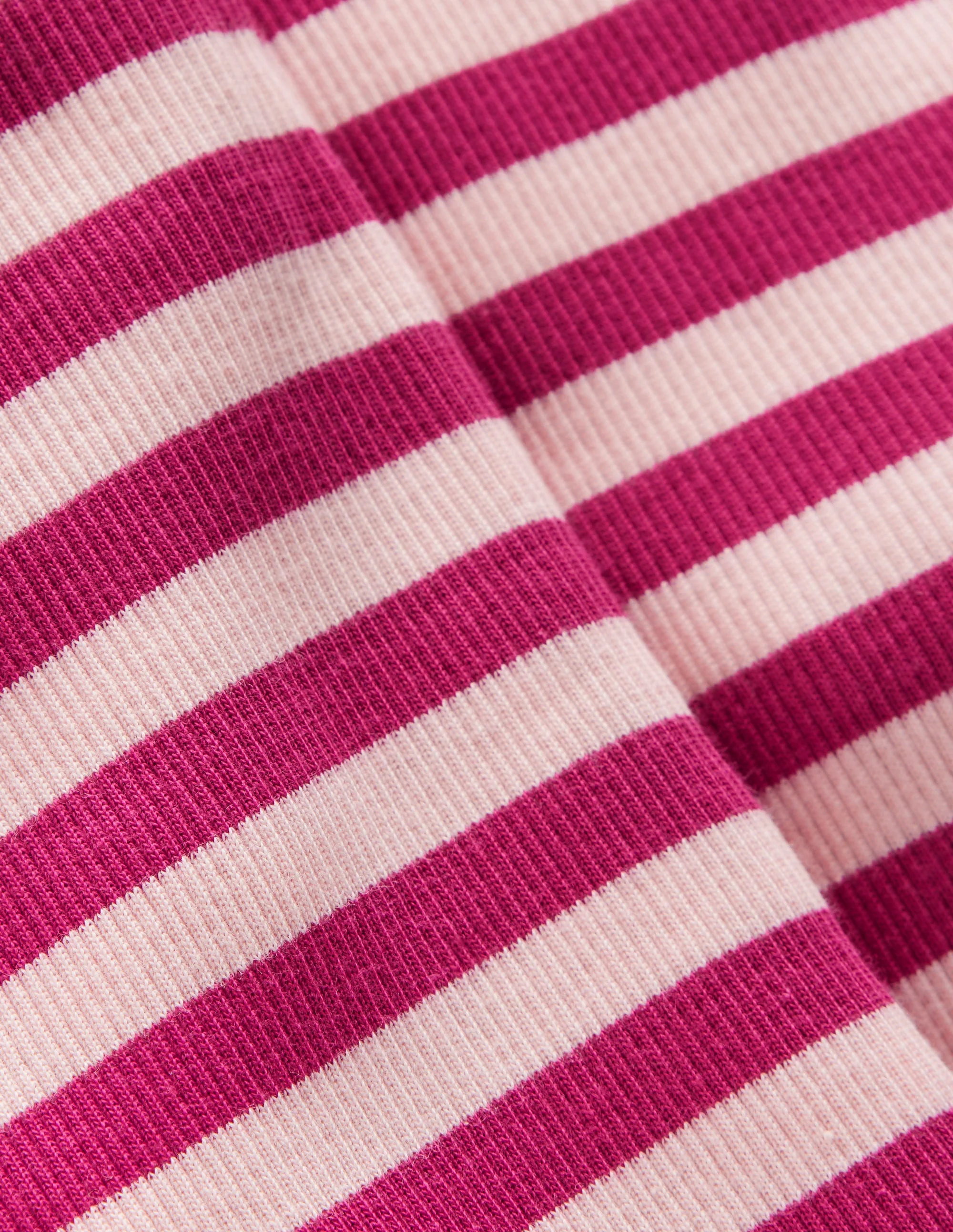Gerippte Leggings mit Schlag-Kirschkonfitüre/Kreiderosa Streifen - Image 3