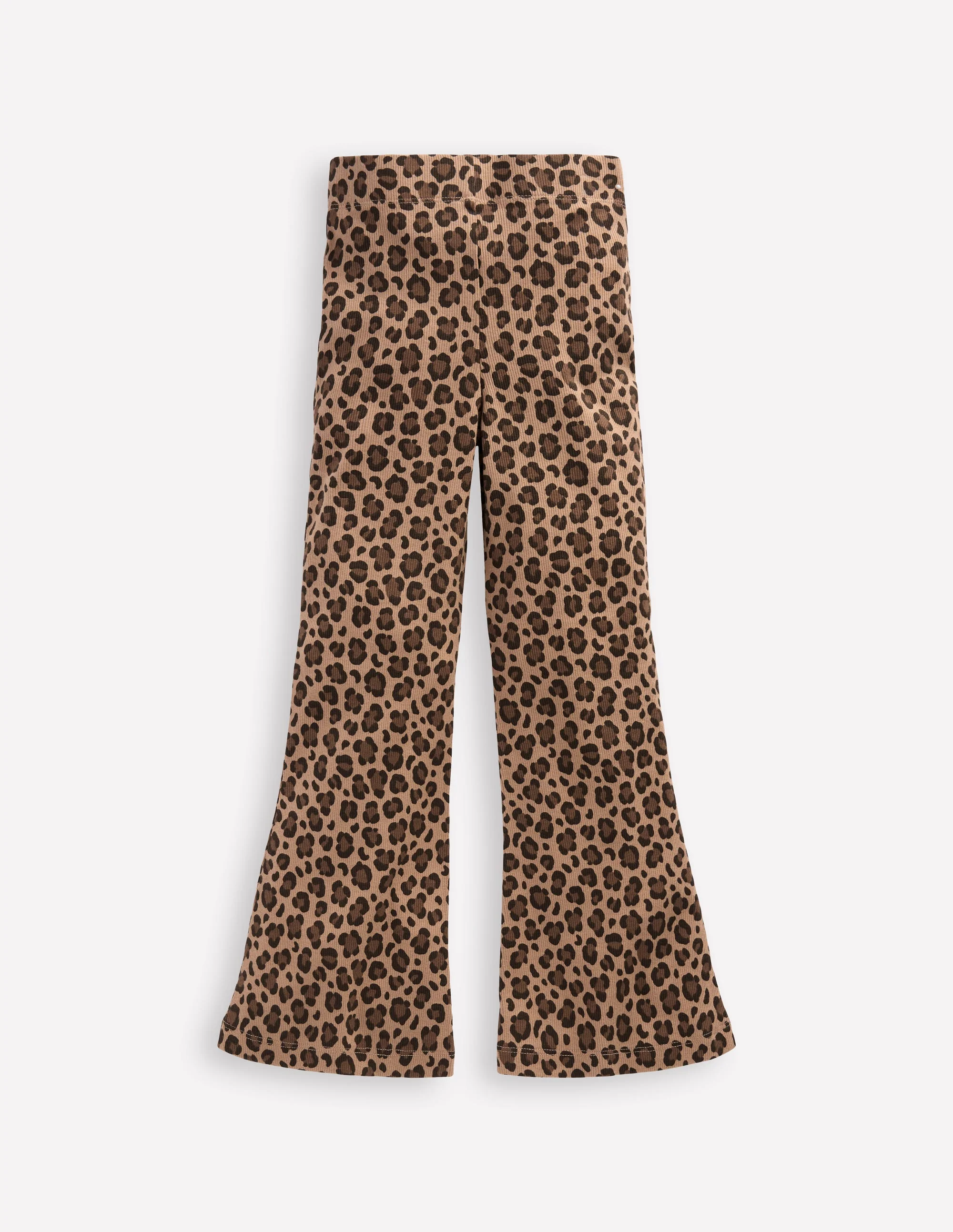 Gerippte Leggings mit Schlag-Mohair, Leopardenmuster - Image 2