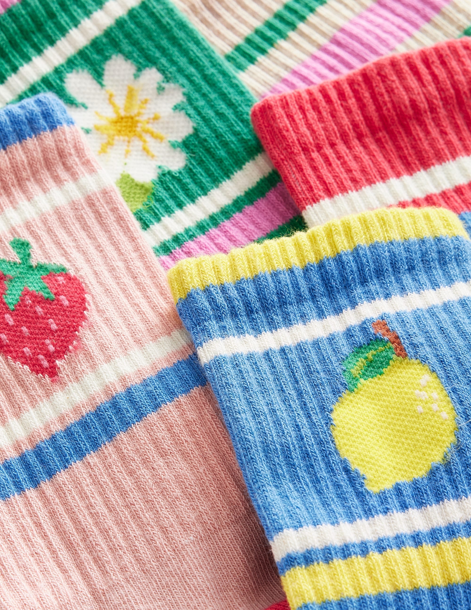 Gerippte Socken im 5er-Pack-Bunt Motive - Image 2