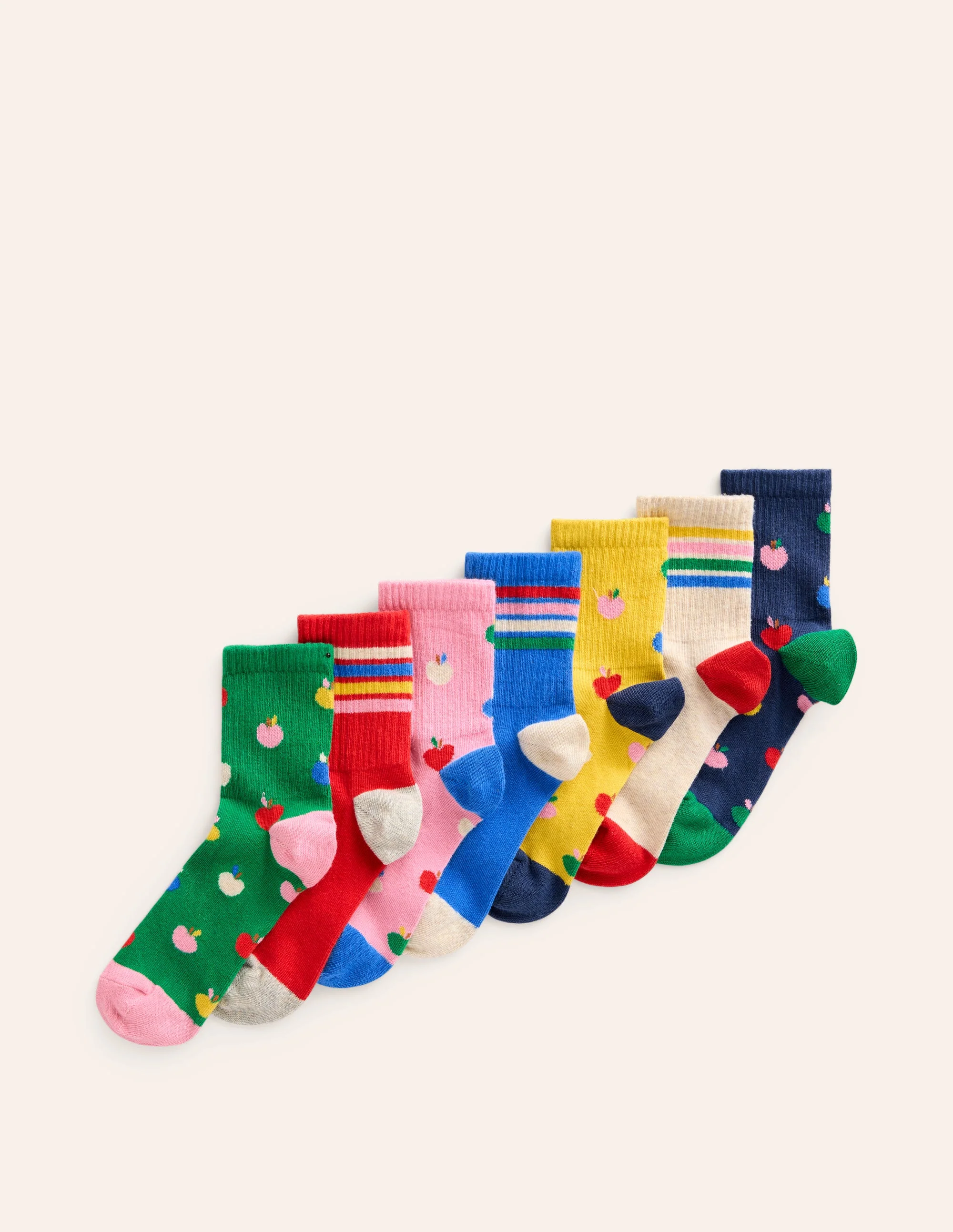 Gerippte Socken im 7er-Pack-Bunt Pointelle