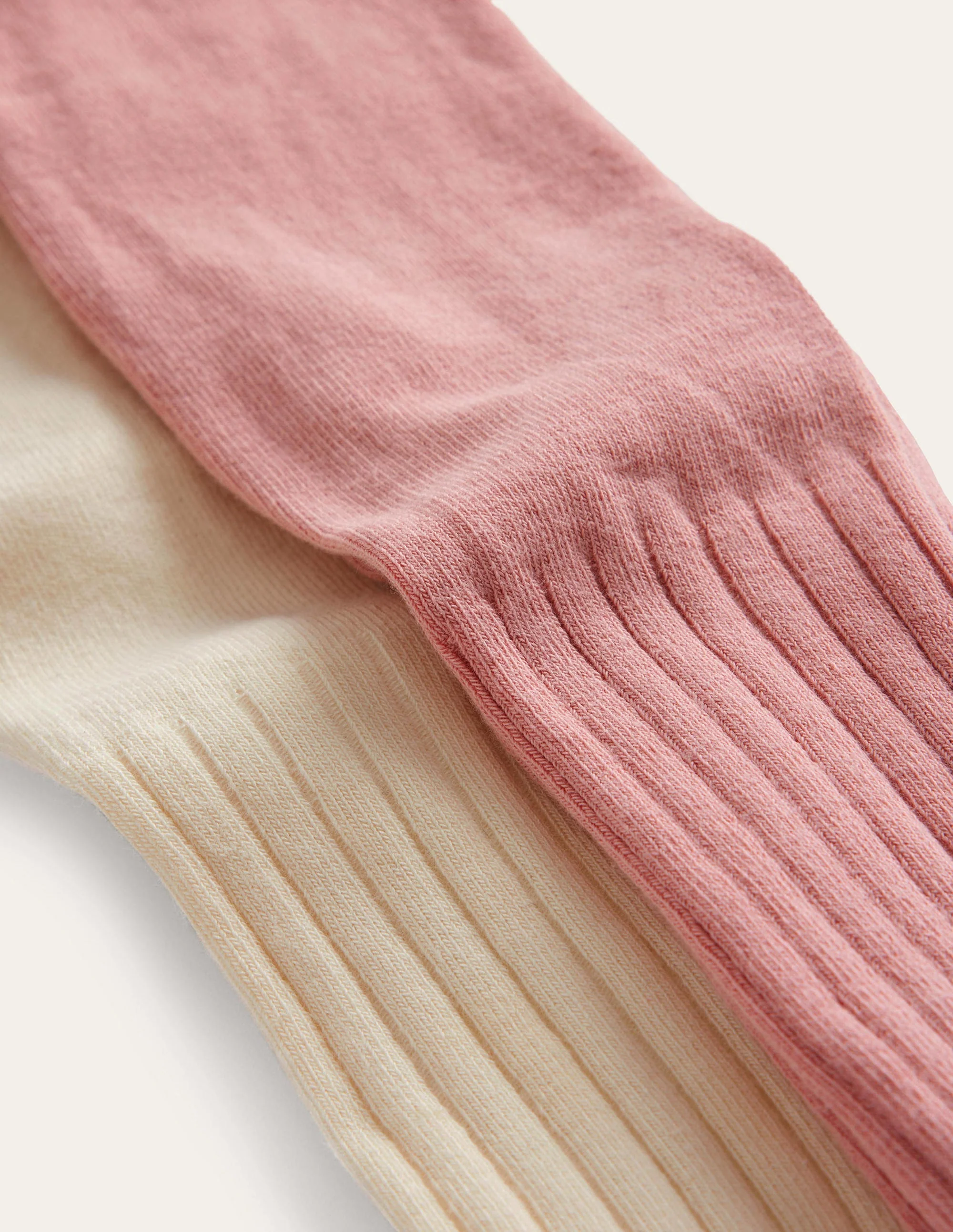 Gerippte Strumpfhosen im 2er-Pack-Ivory/Pink