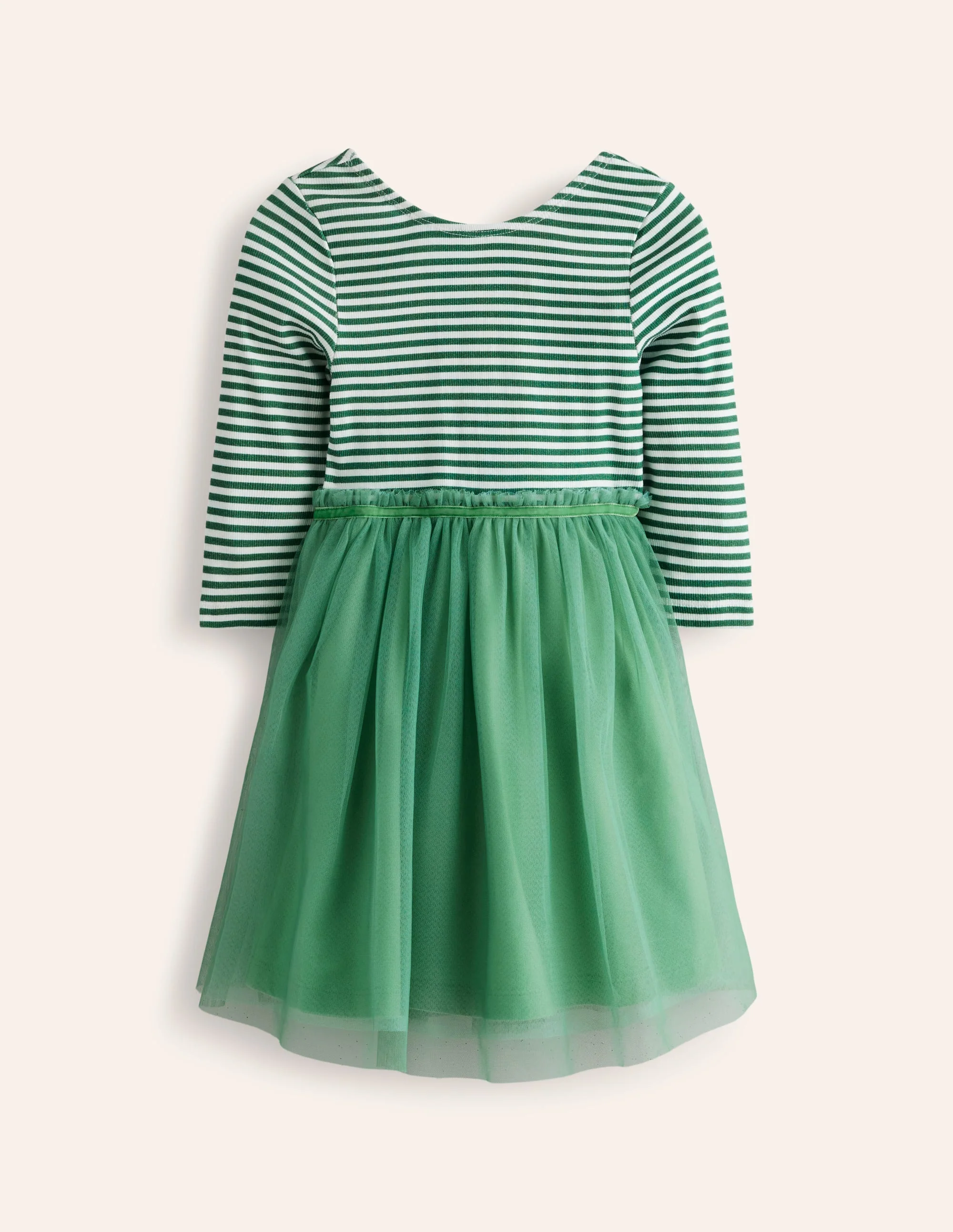Geripptes Jersey-Tüllkleid-Aquamarine