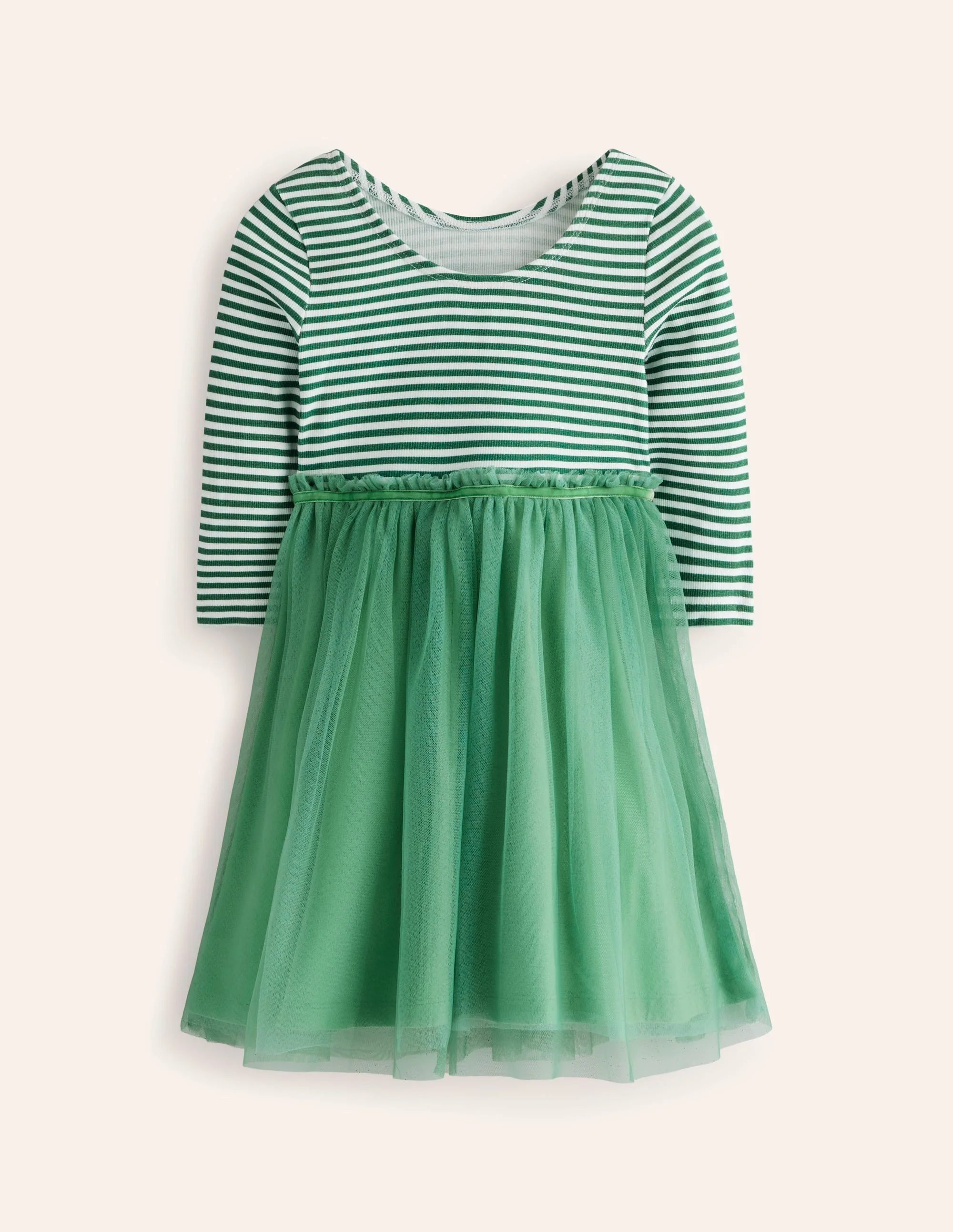Geripptes Jersey-Tüllkleid-Aquamarine - Image 2