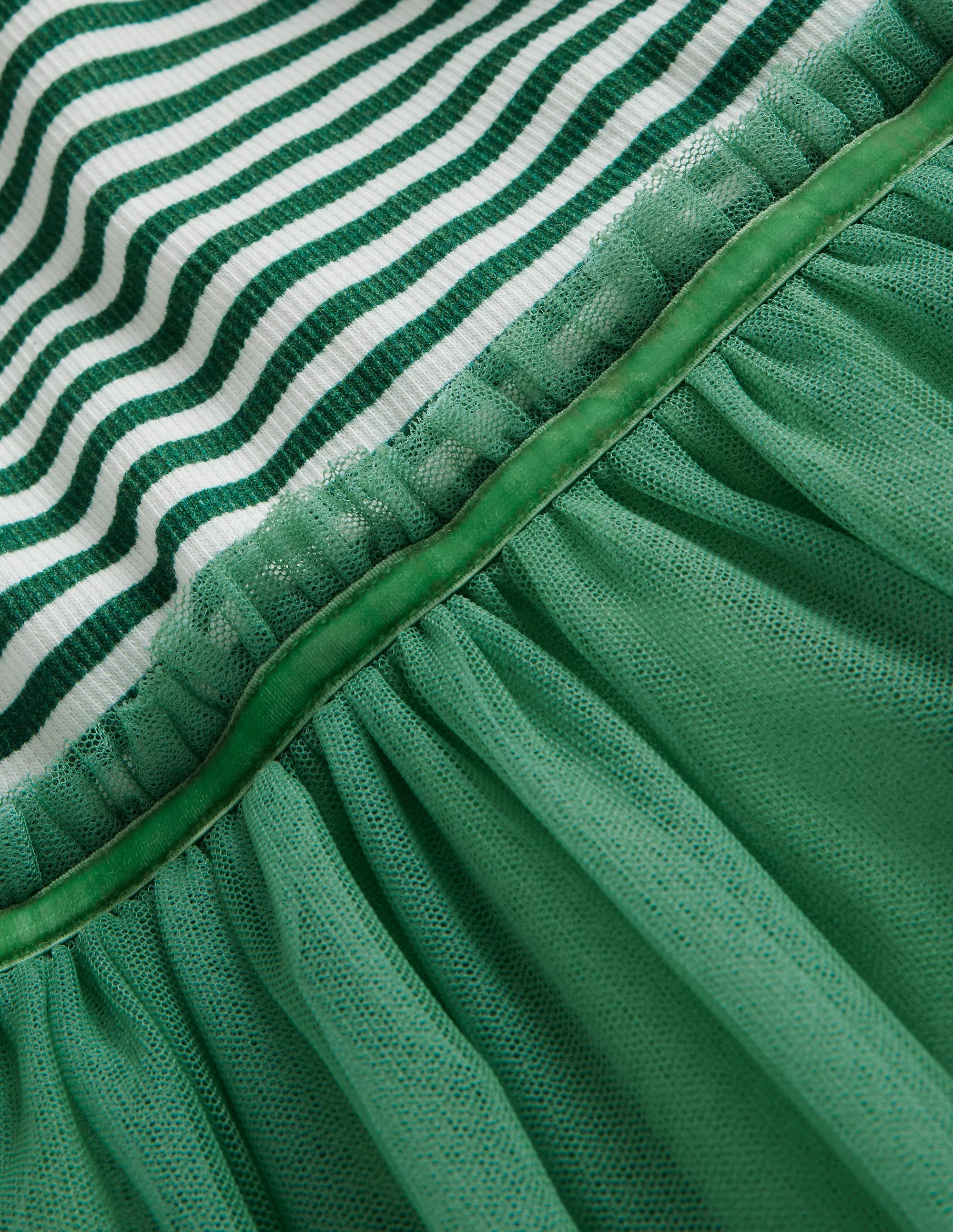 Geripptes Jersey-Tüllkleid-Aquamarine - Image 3