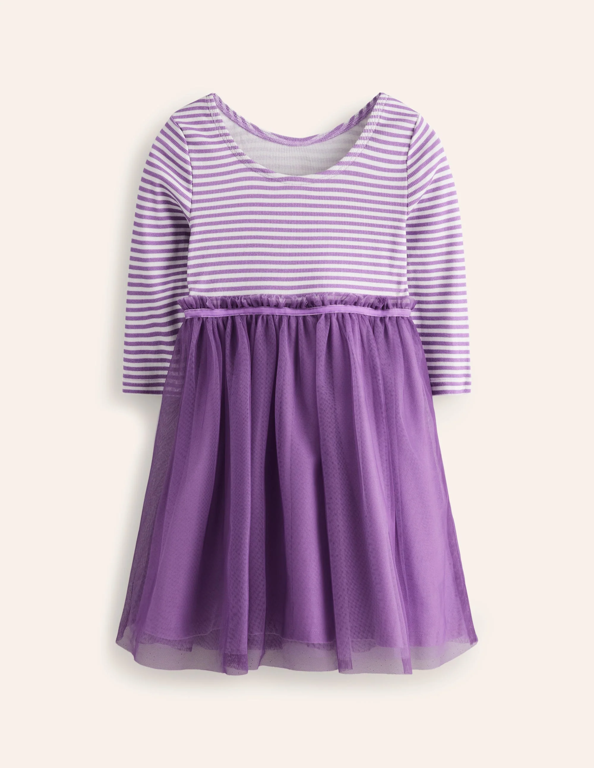 Geripptes Jersey-Tüllkleid-Multi Lace - Image 2