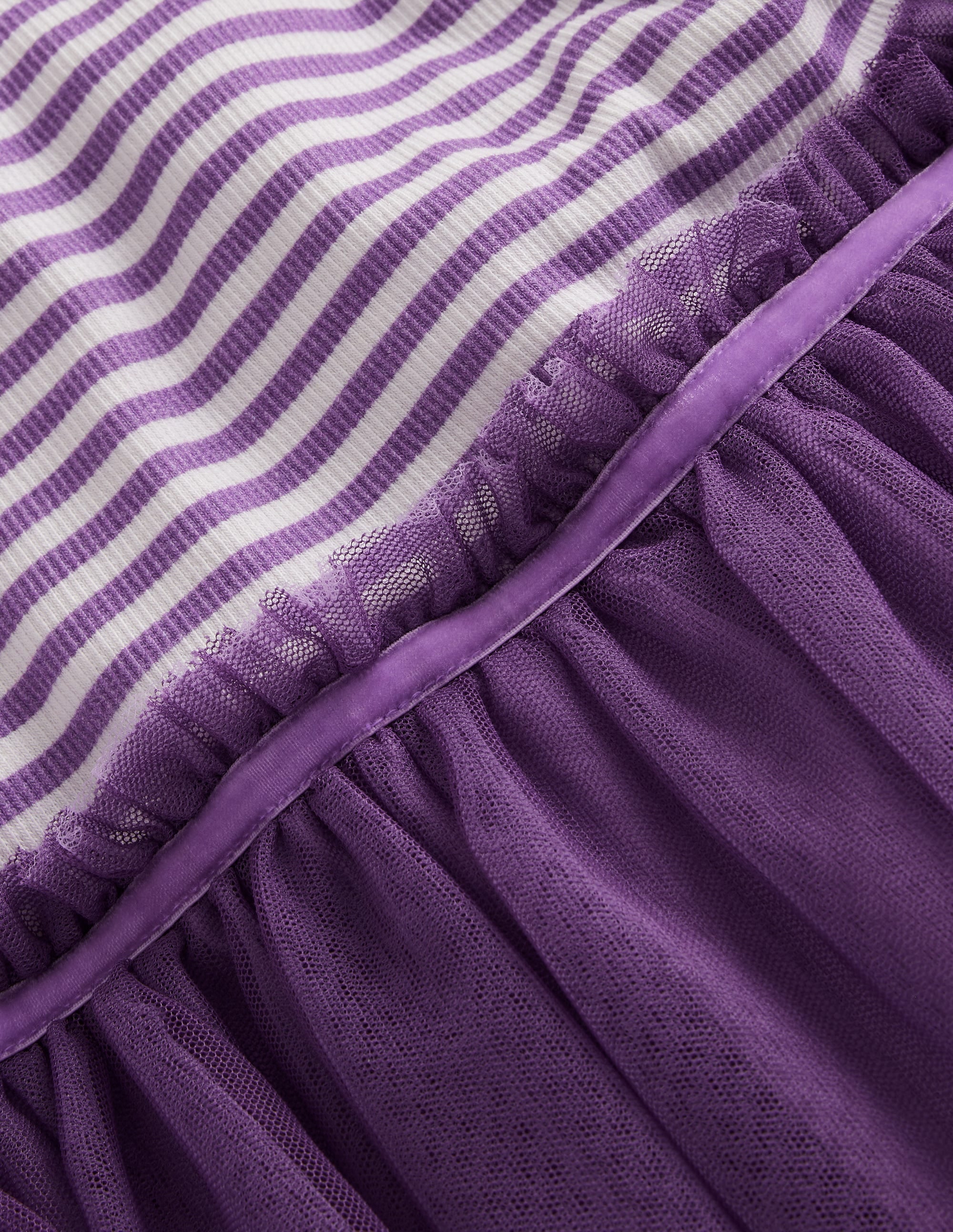 Geripptes Jersey-Tüllkleid-Multi Lace - Image 3