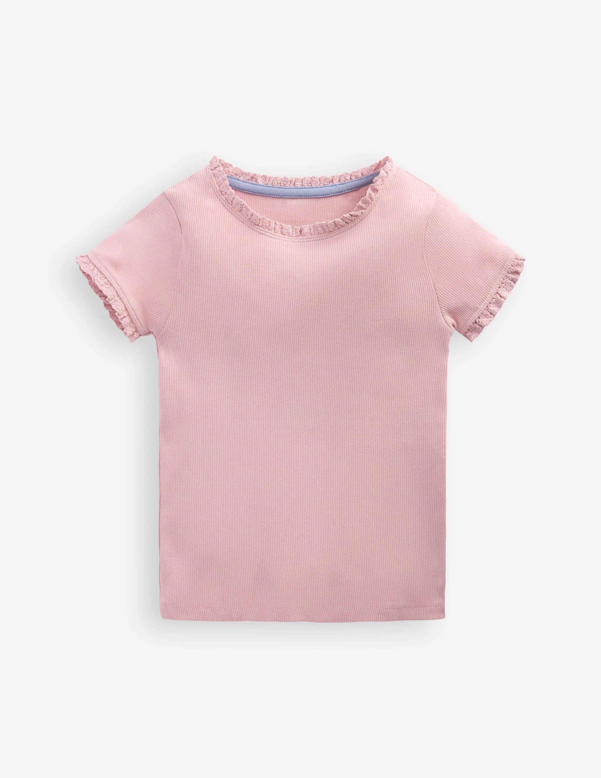 Geripptes Kurzarm-T-Shirt-Artic Marl