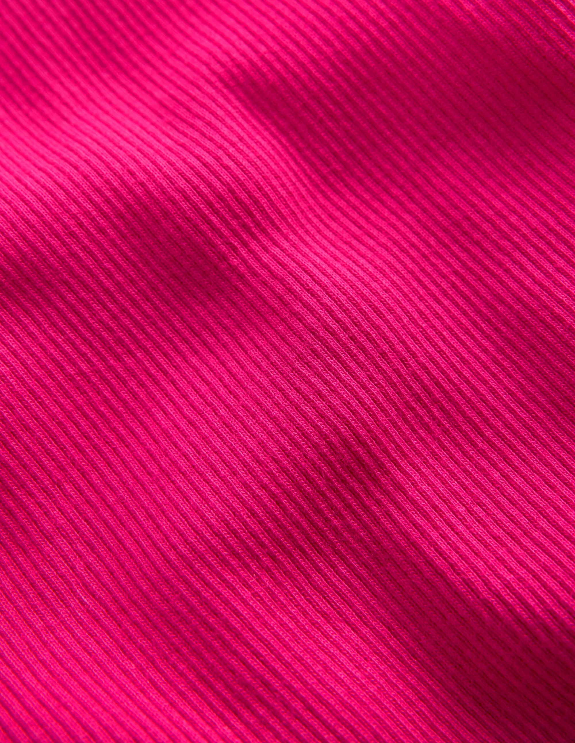 Geripptes Kurzarm-T-Shirt-Rosarot - Image 3