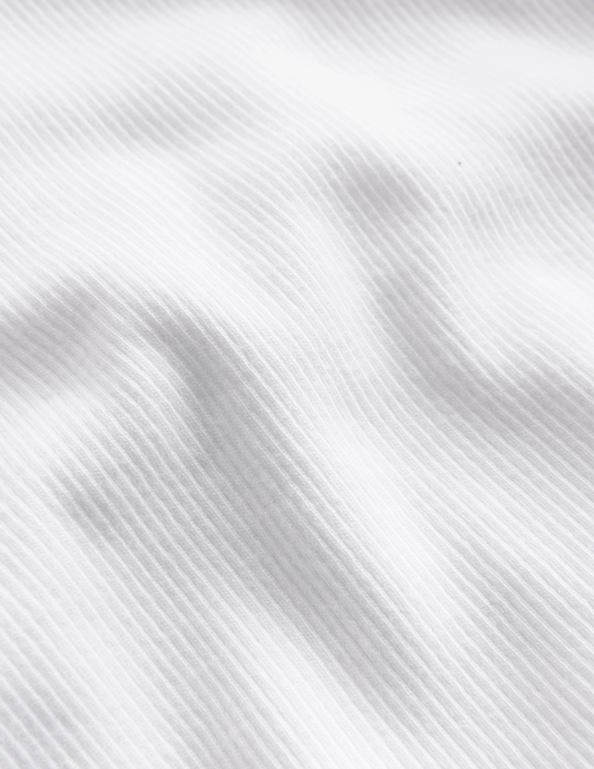 Geripptes Kurzarm-T-Shirt-Weiß - Image 3