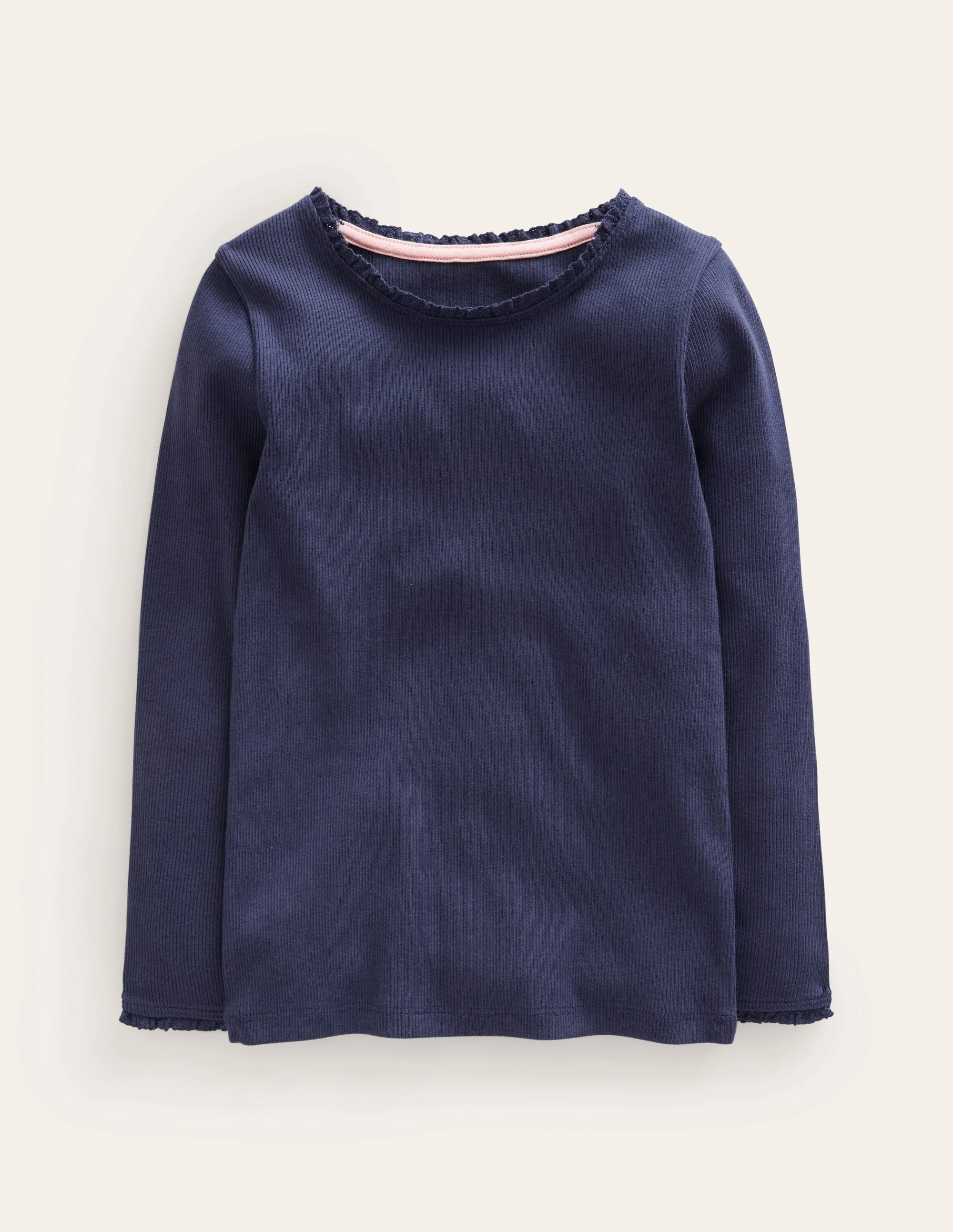 Geripptes Langarmshirt-Aristocratic Blue/ Ivory Stripe