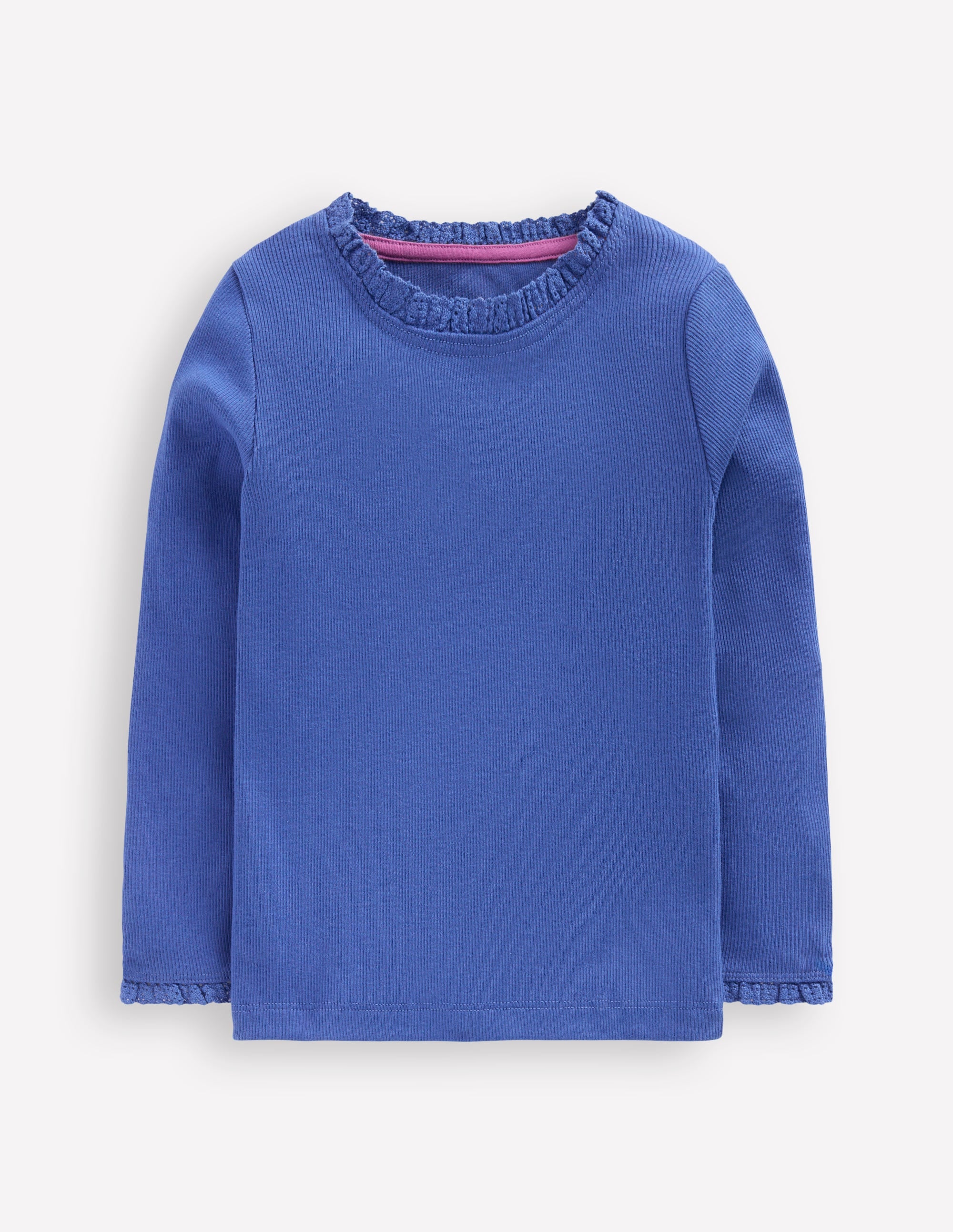 Geripptes Langarmshirt-Blauhäher