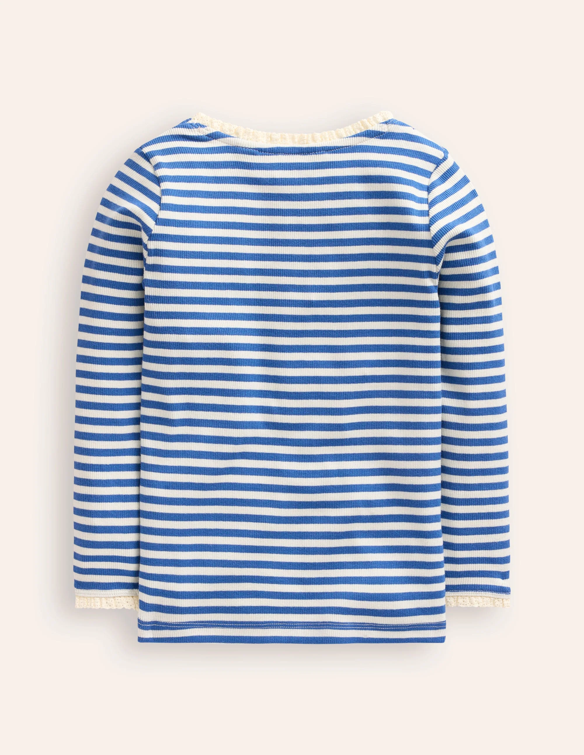 Geripptes Langarmshirt-Blauhäher/Naturweiß - Image 2