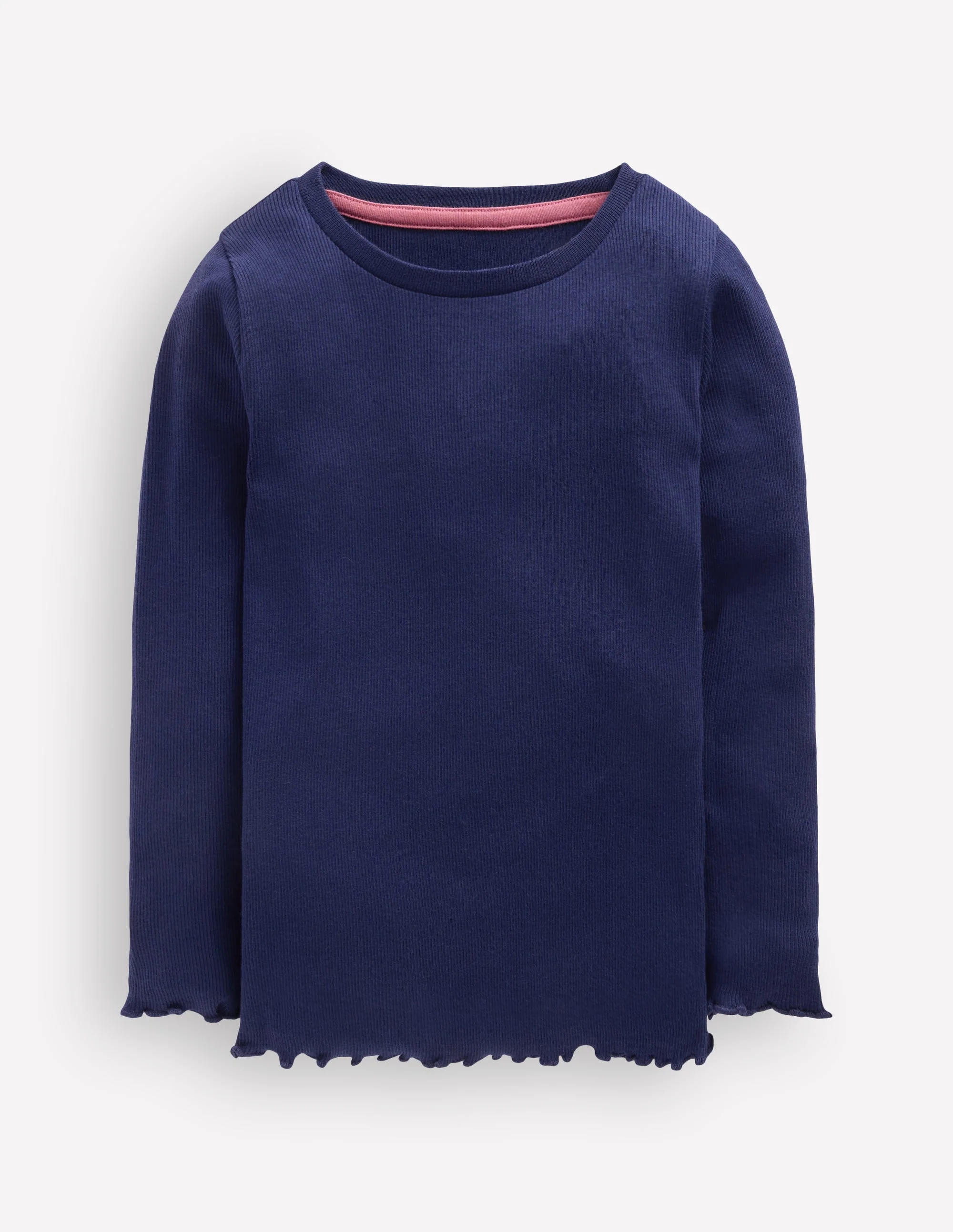 Geripptes Langarmshirt-Schuluniform-Marineblau