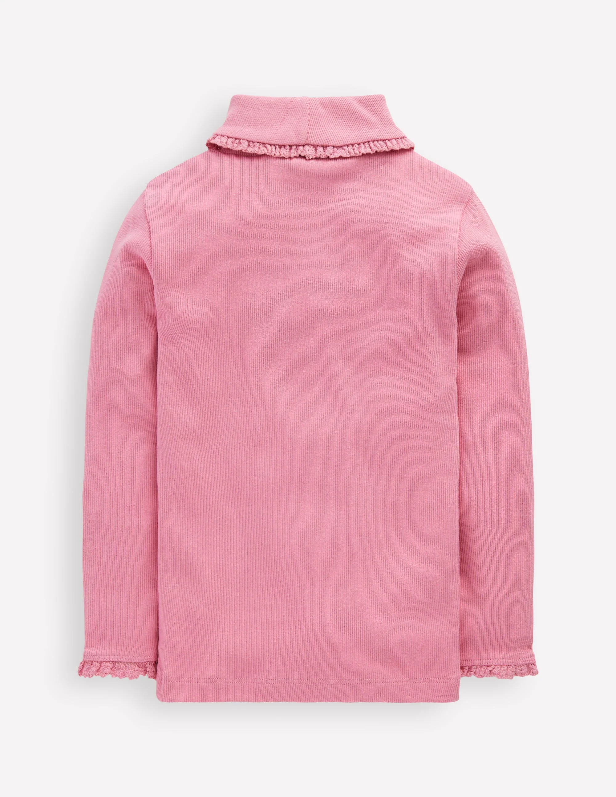 Geripptes Rollkragenoberteil-Rosa Schleier - Image 4