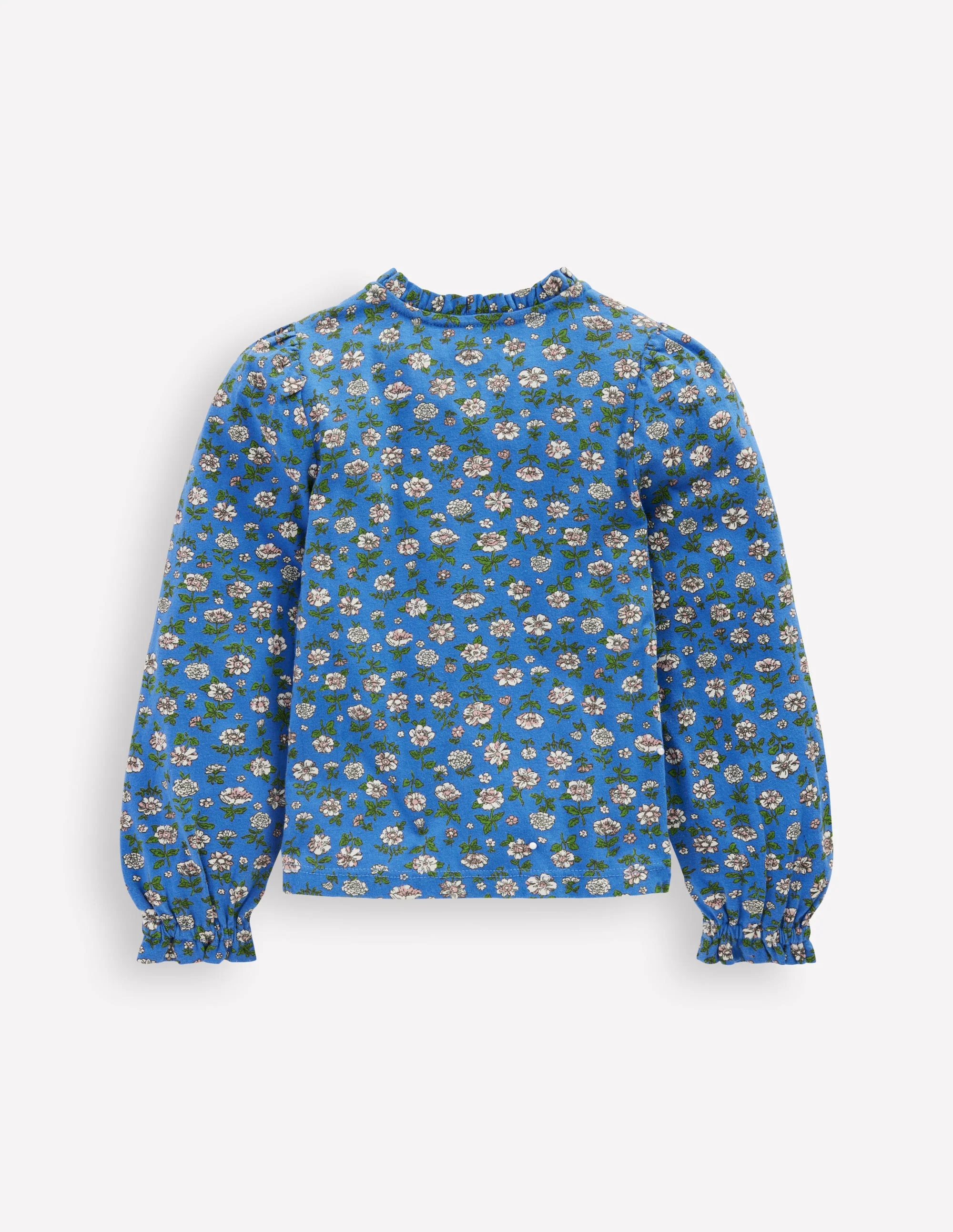 Gesmokte Jerseybluse-Delftblau Gartenblume - Image 5