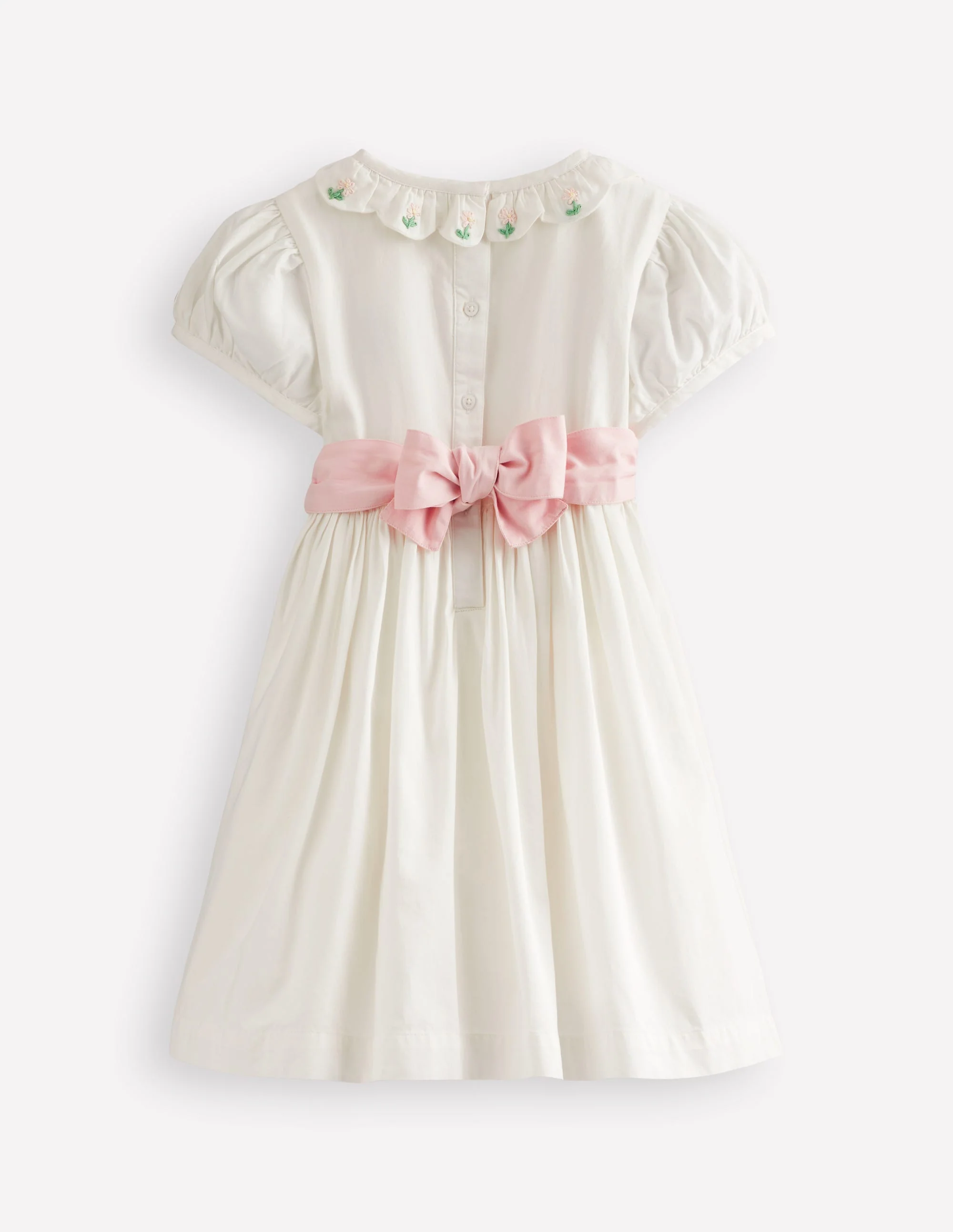 Gesmoktes Kleid für besondere Anlässe-Ivory and Navy Spot - Image 2