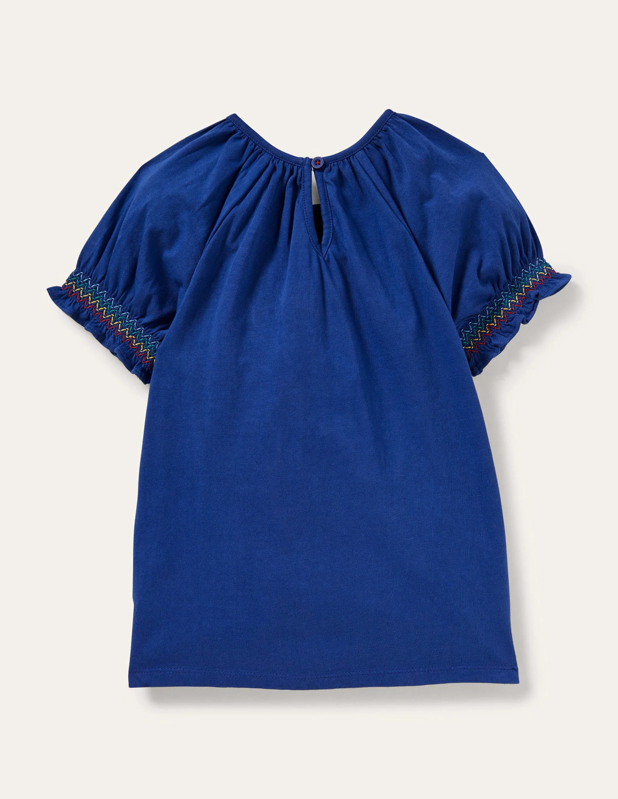 Gesmoktes Raglan-T-Shirt-Wellenblau - Image 2
