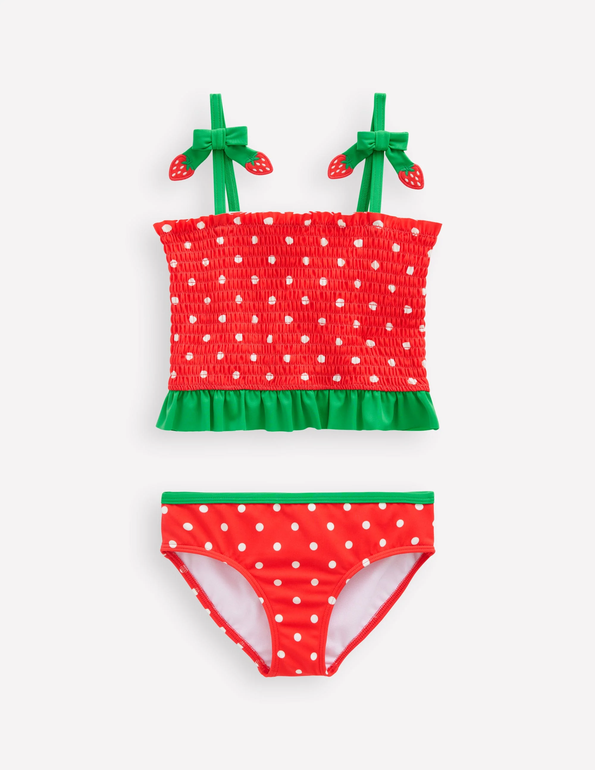 Gesmoktes Tankini-Set-Marmeladenrot Erdbeere