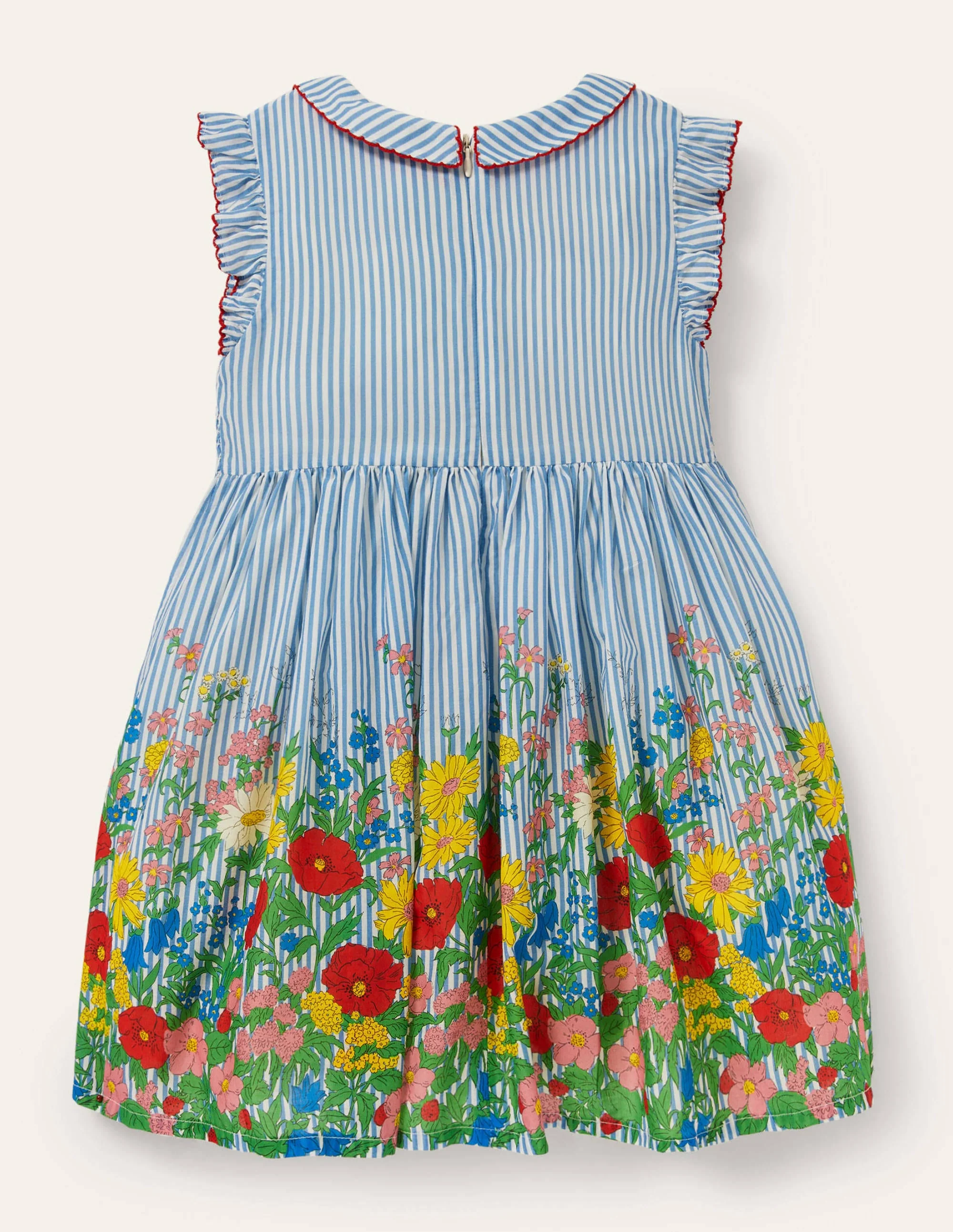 Gesmoktes Webkleid-Helles Glockenblumenblau, Blumenmuster - Image 2