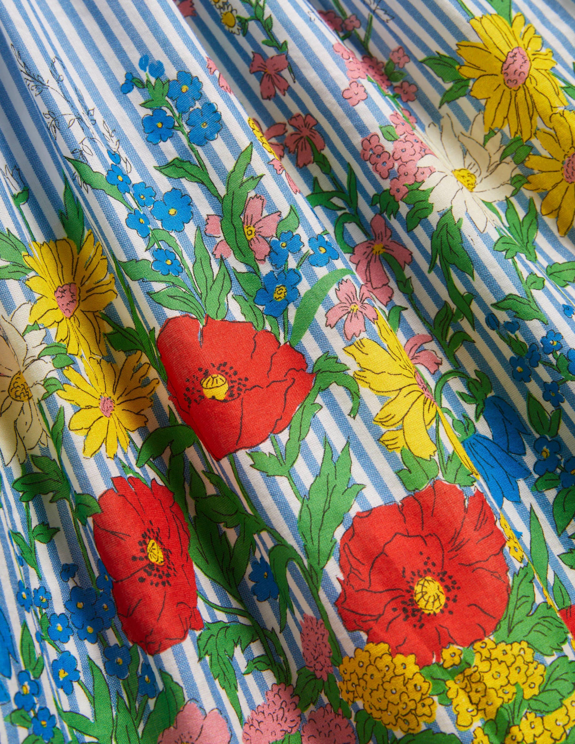 Gesmoktes Webkleid-Helles Glockenblumenblau, Blumenmuster - Image 3